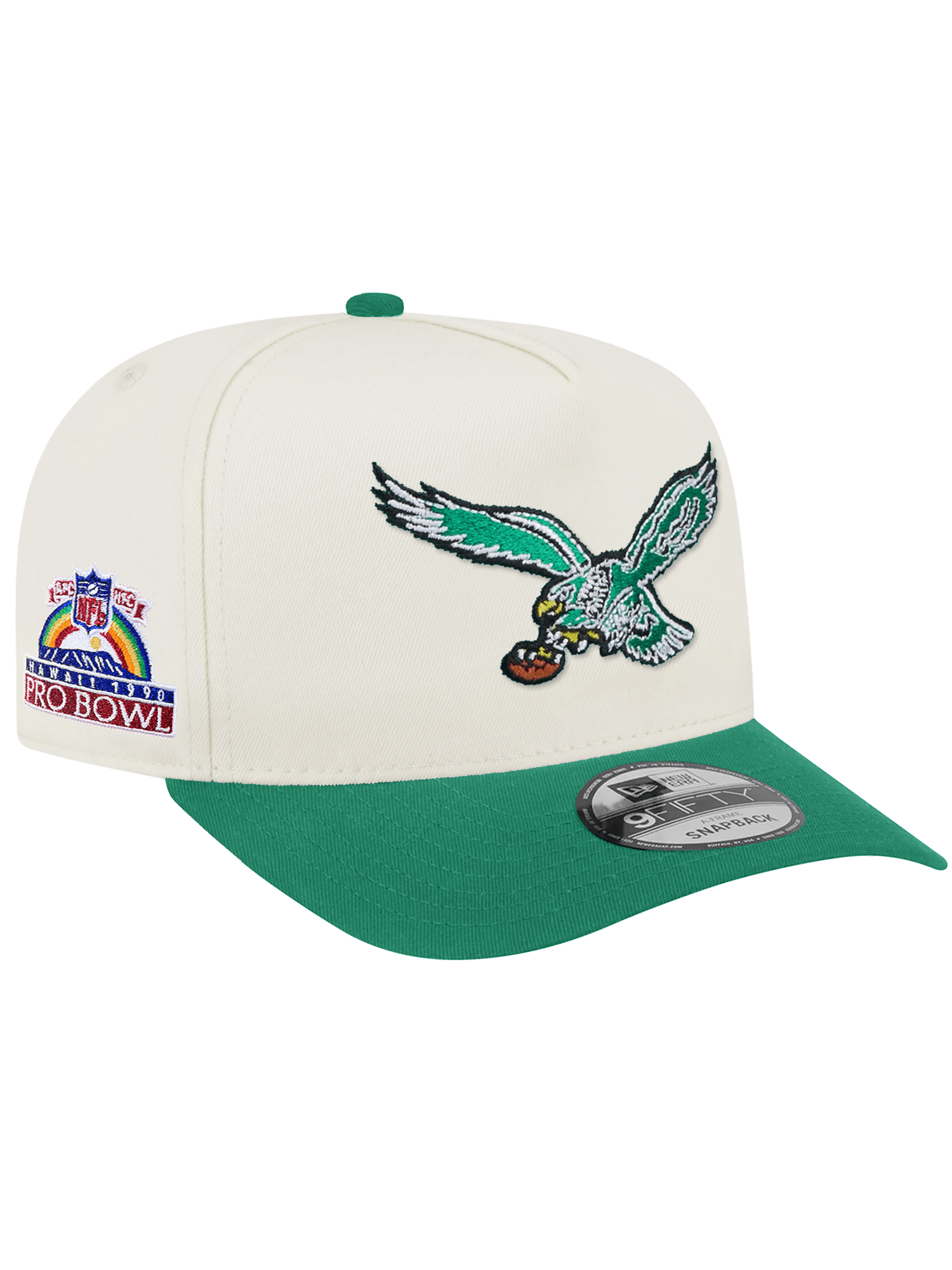 Philadelphia Eagles New Era NFL Team 2T 9FIFTY A-Frame Pre-Curved Snapback Hat - Chrome