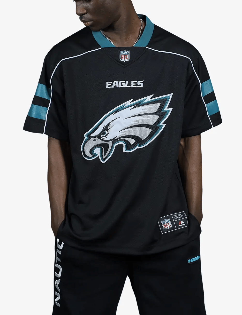 Philadelphia Eagles Majestic NFL Team Fan Mesh Jersey - Black