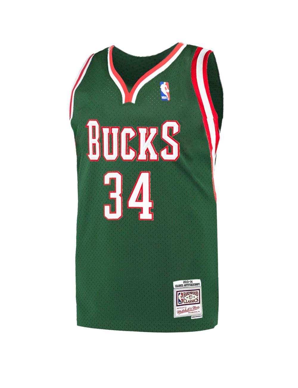 Giannis Antetokounmpo Milwaukee Bucks Mitchell & Ness NBA 13-14 Swingman Jersey - Green