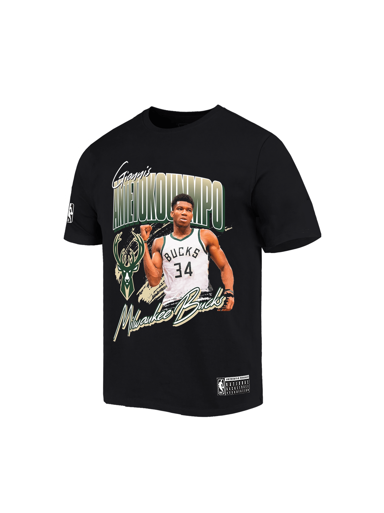 Youths Giannis Antetokounmpo Milwaukee Bucks NBA Jones Vintage T-Shirt - Black