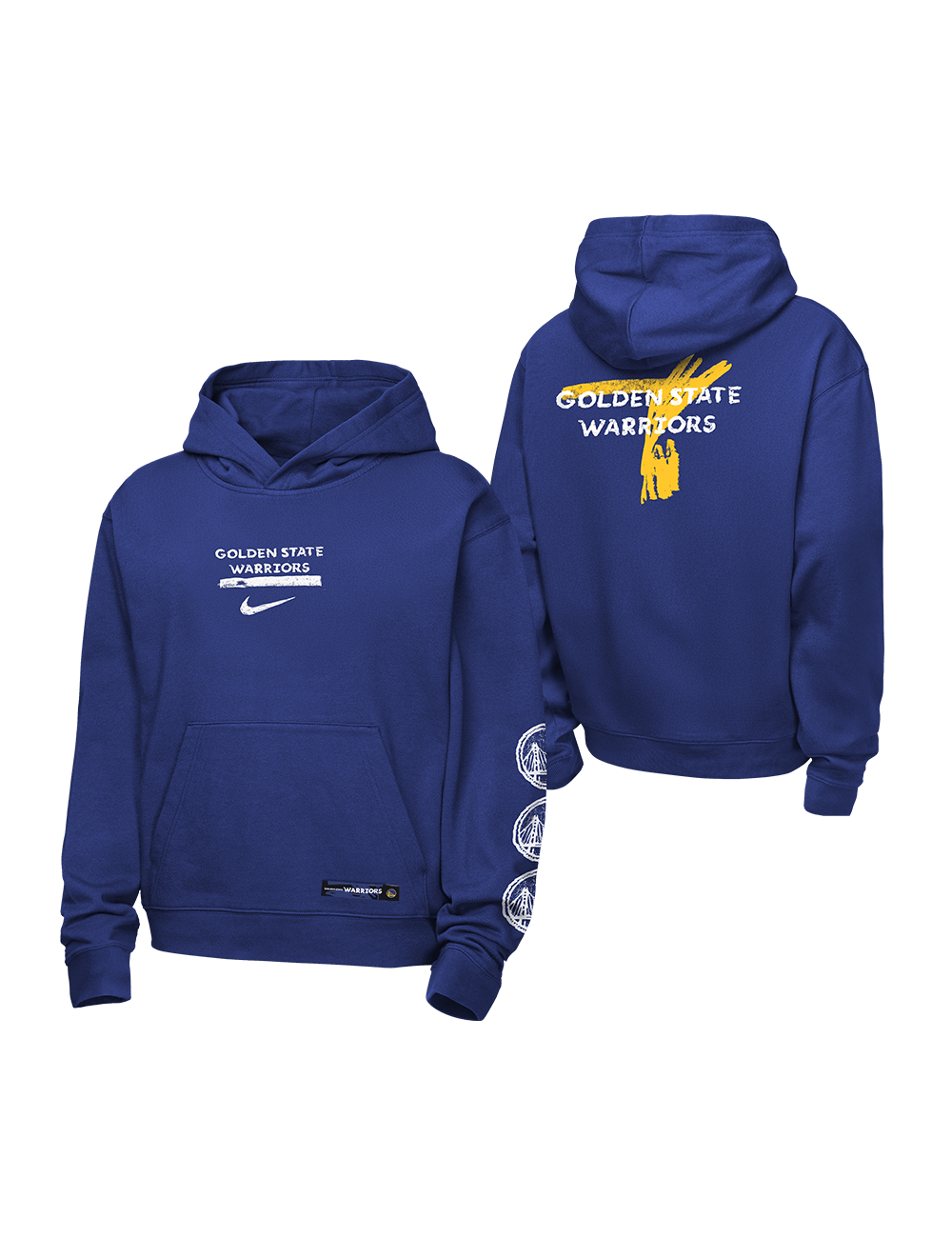 Youths Golden State Warriors Nike NBA Prime Courtside Hoodie Jumper - Blue