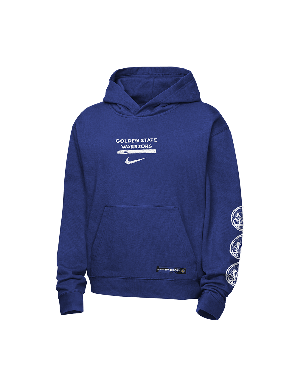 Youths Golden State Warriors Nike NBA Prime Courtside Hoodie Jumper - Blue