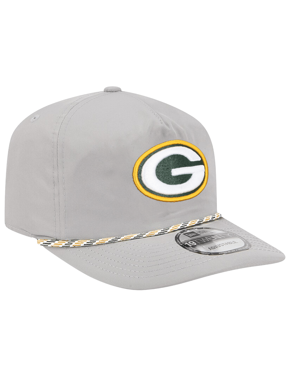 Green Bay Packers New Era NFL Team Rope 19TWENTY Pre-Curved Snapback Hat - Grey