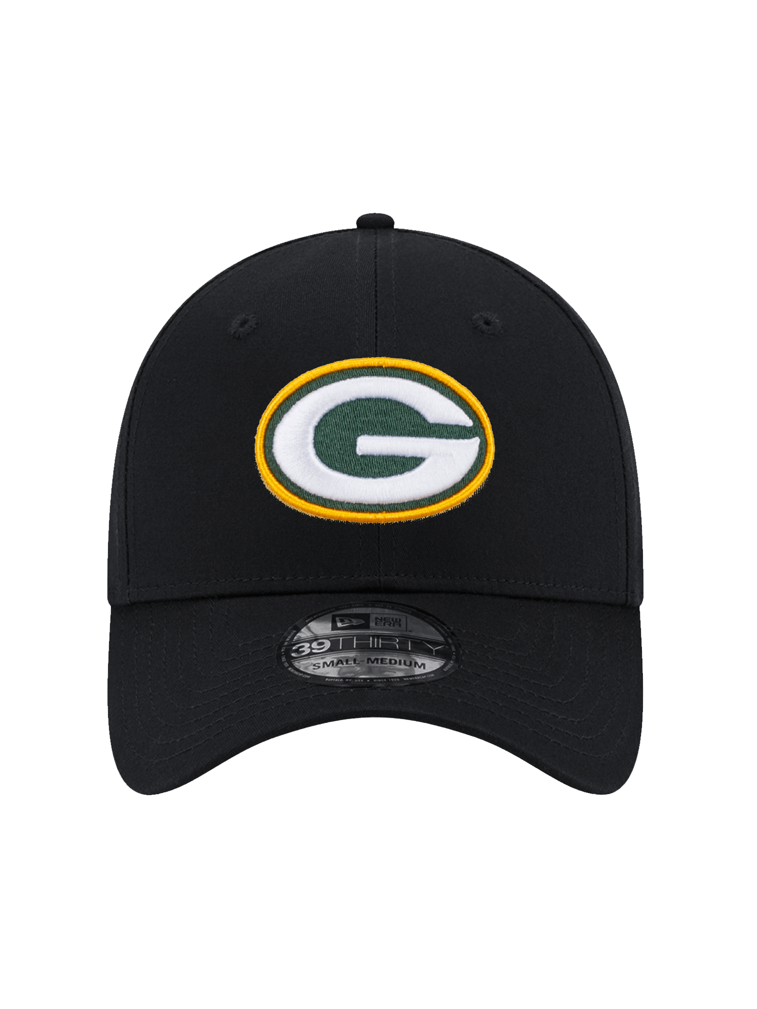 Green Bay Packers New Era NFL Team 39THIRTY Stretch-Fit Hat - Black