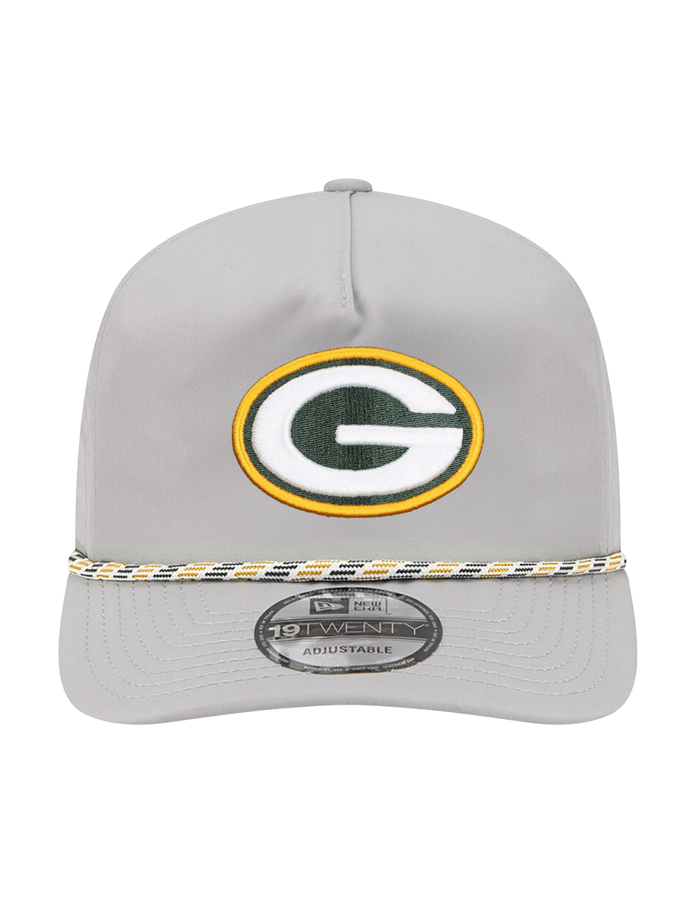 Green Bay Packers New Era NFL Team Rope 19TWENTY Pre-Curved Snapback Hat - Grey