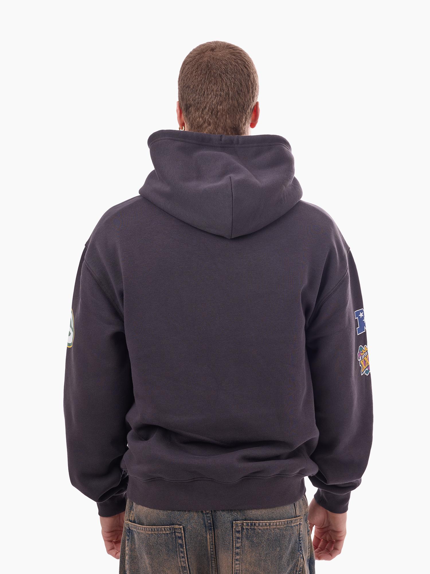 Green Bay Packers Mitchell & Ness NFL Arch Helmet Vintage Hoodie - Washed Black