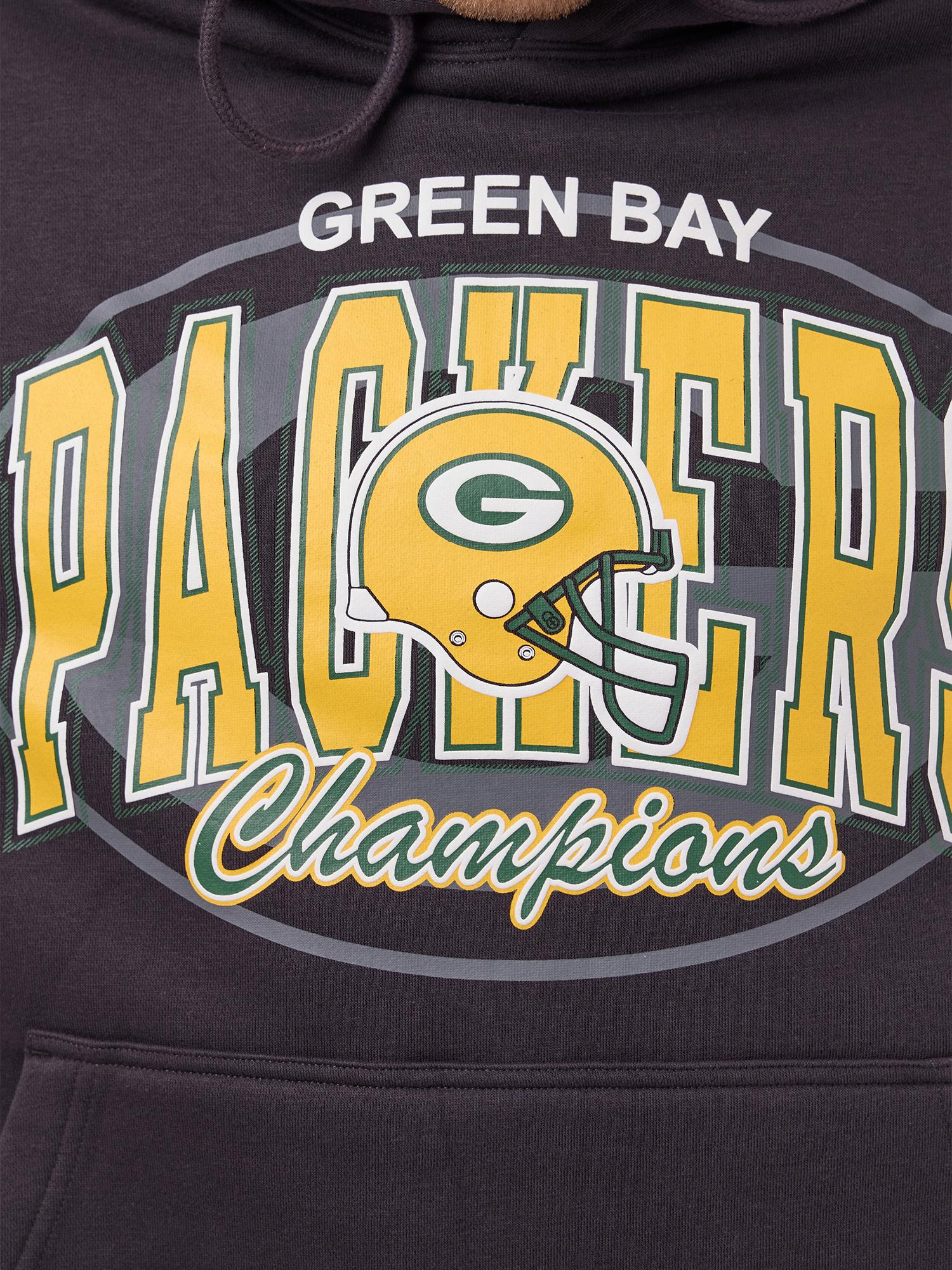 Green Bay Packers Mitchell & Ness NFL Arch Helmet Vintage Hoodie - Washed Black