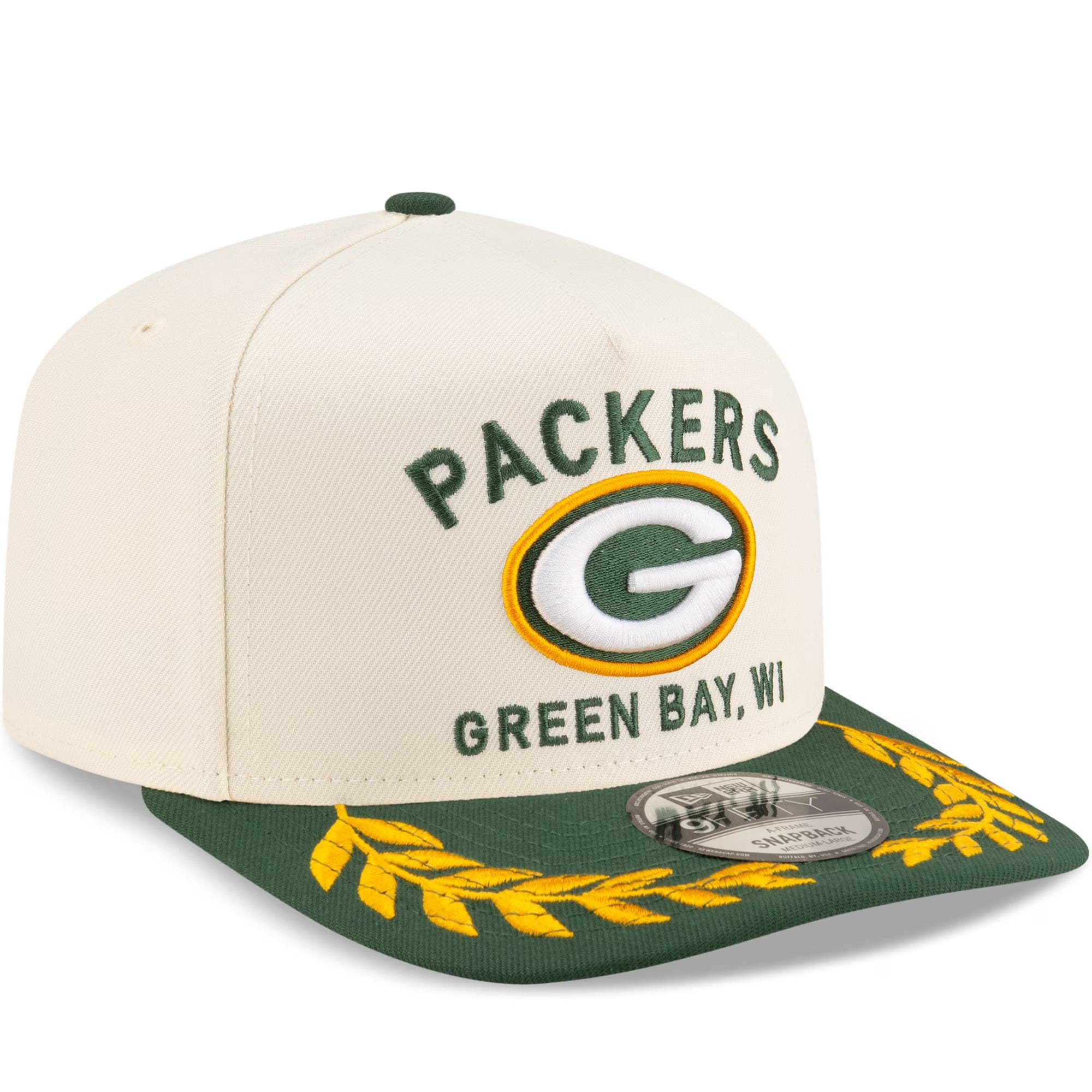Green Bay Packers New Era NFL 25 Draft Pre-Curved 9FIFTY A-Frame Snapback Hat - Chrome
