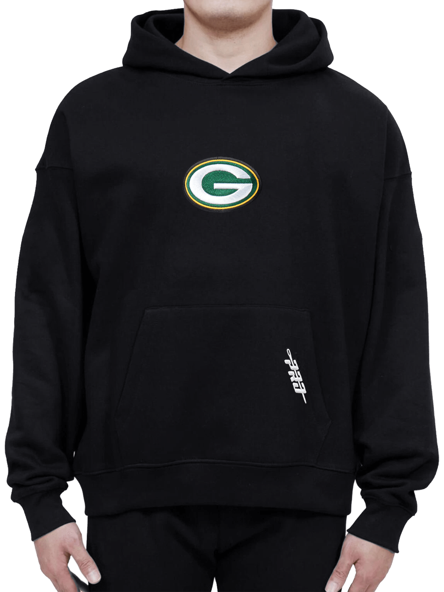 Green Bay Packers Pro Standard NFL Icon Drop Shoulder Hoodie Jumper - Black