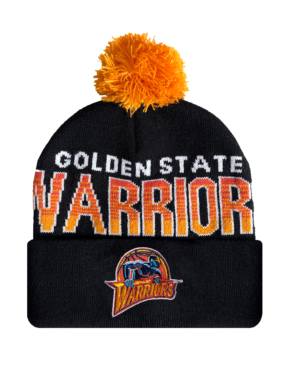 Golden State Warriors Mitchell & Ness NBA Burst Knit Beanie - Black