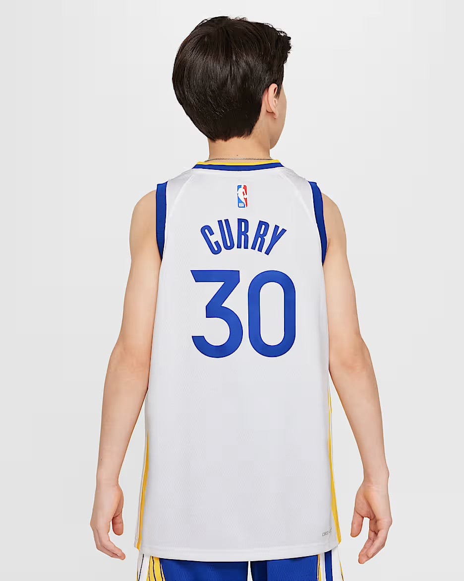 Youths Steph Curry Golden State Warriors Nike NBA Association Jersey - White