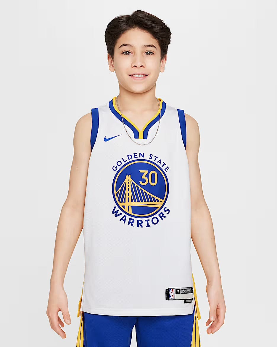 Youths Steph Curry Golden State Warriors Nike NBA Association Jersey - White