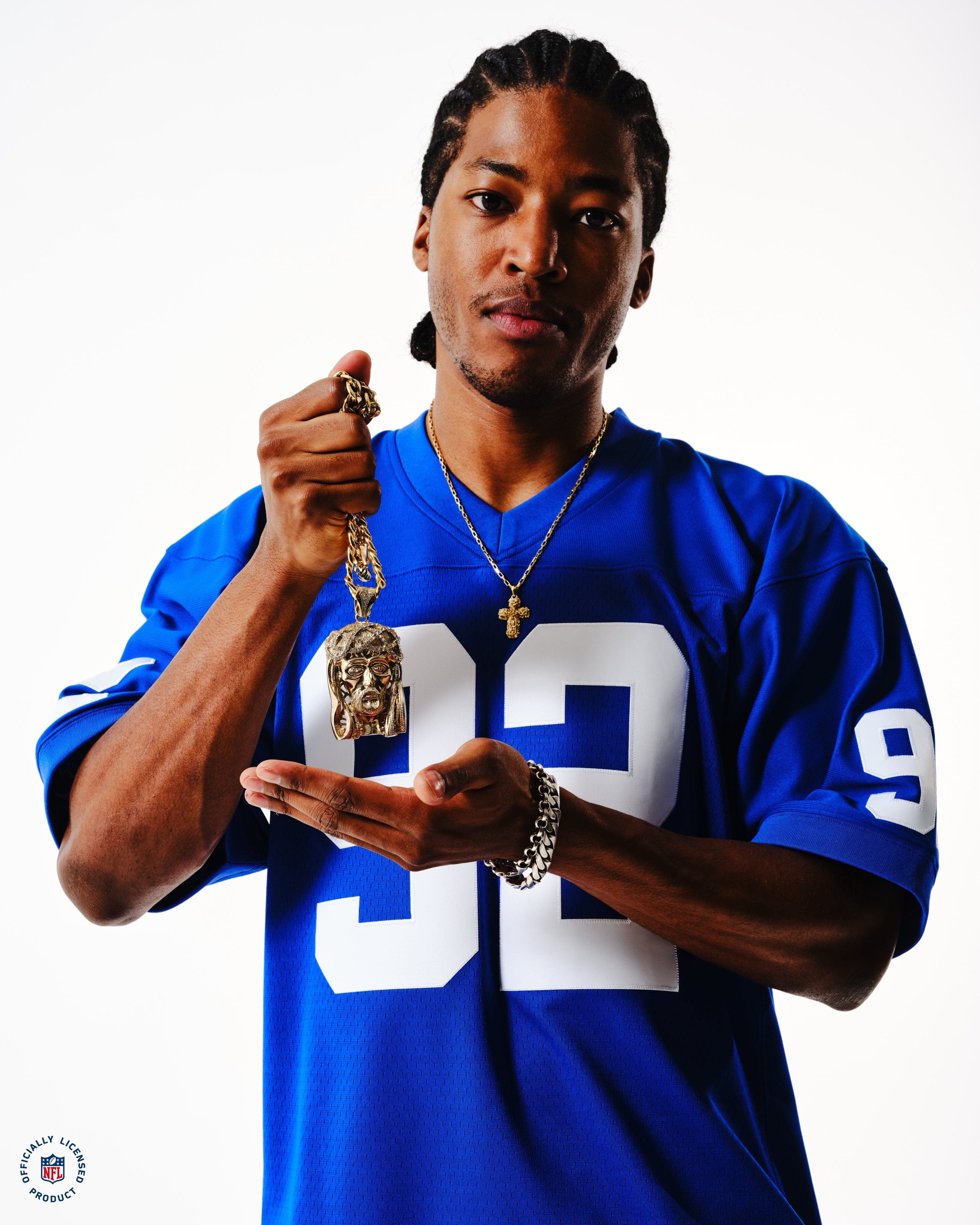 Michael Strahan New York Giants Mitchell & Ness NFL 94 Legacy Jersey - Royal