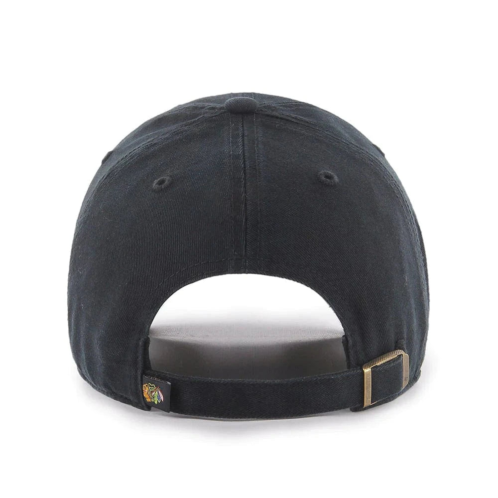 Chicago Blackhawks '47 NHL Black On Black Clean Up Strapback Hat
