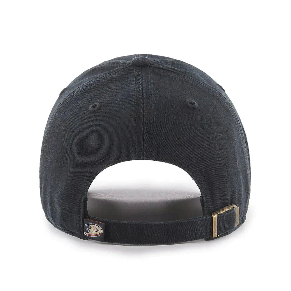 Anaheim Mighty Ducks '47 NHL Black On Black Clean Up Strapback Hat