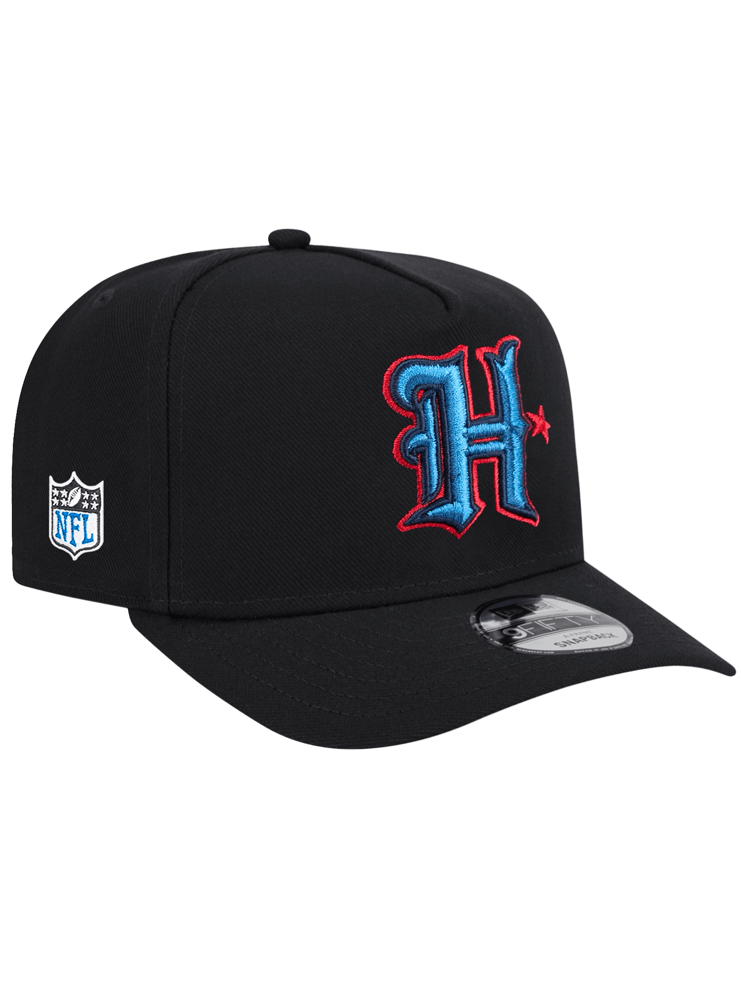 Houston Texans New Era NFL Team 9FIFTY A-Frame Pre-Curved Snapback Hat - Black