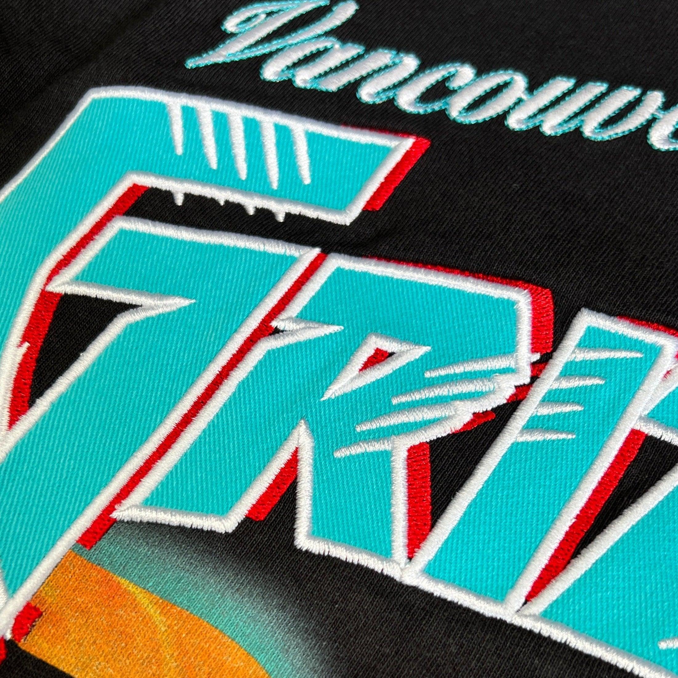 Memphis Grizzlies Mitchell & Ness NBA HWC Flaming Arch Vintage T-Shirt - Faded Black