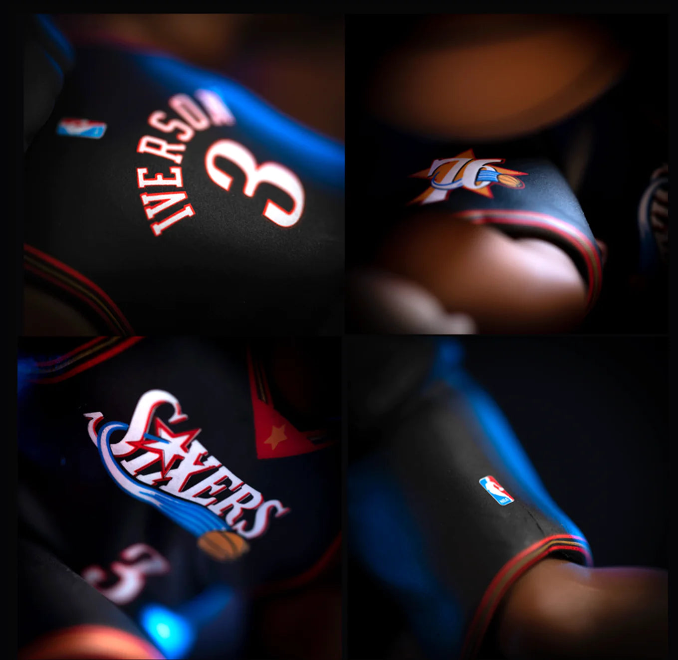 Allen Iverson Philadelphia 76ers Small-Stars NBA 6" Mini Figure - Black