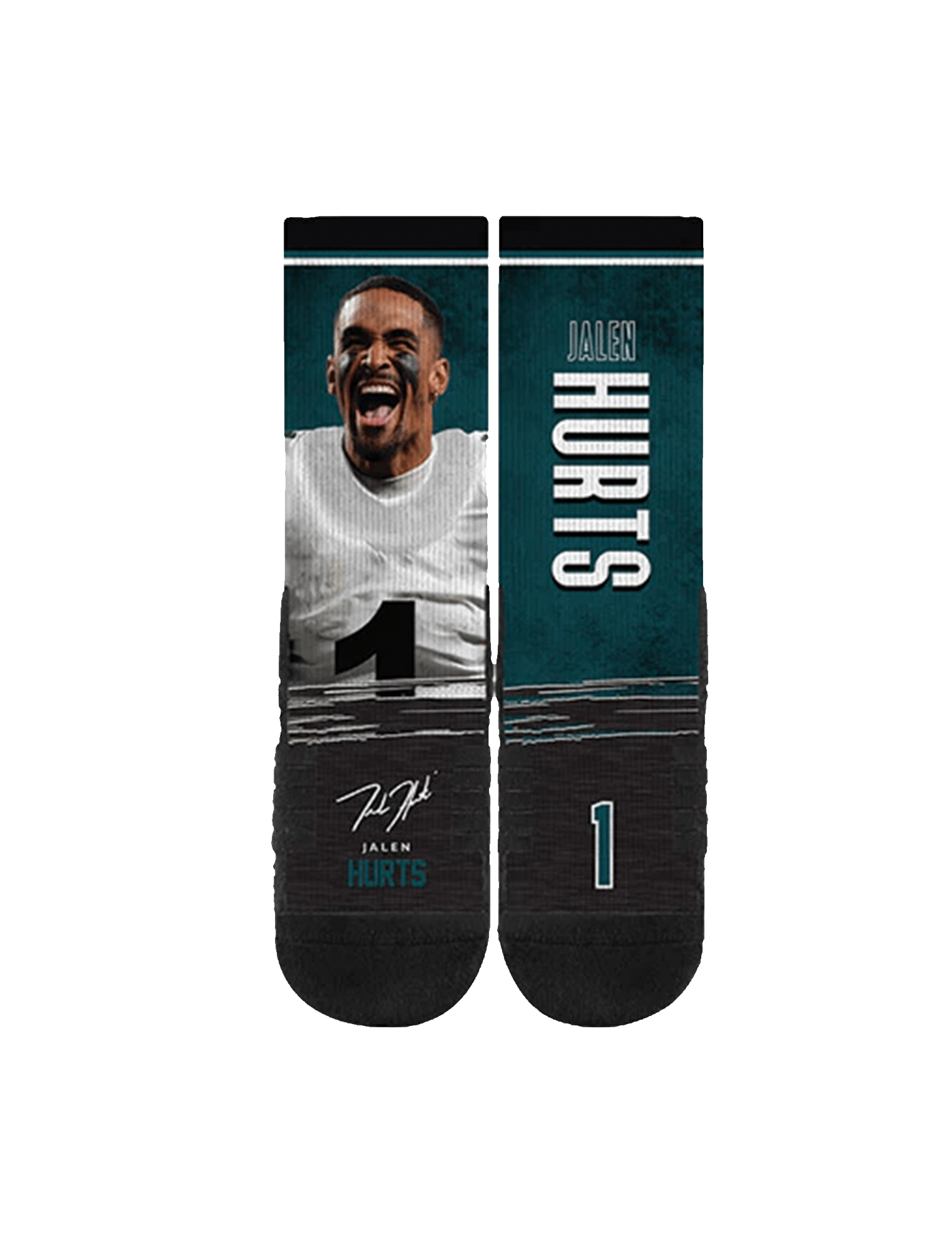 Jalen Hurts Philadelphia Eagles Strideline NFL Profile Premium Sub Crew Socks