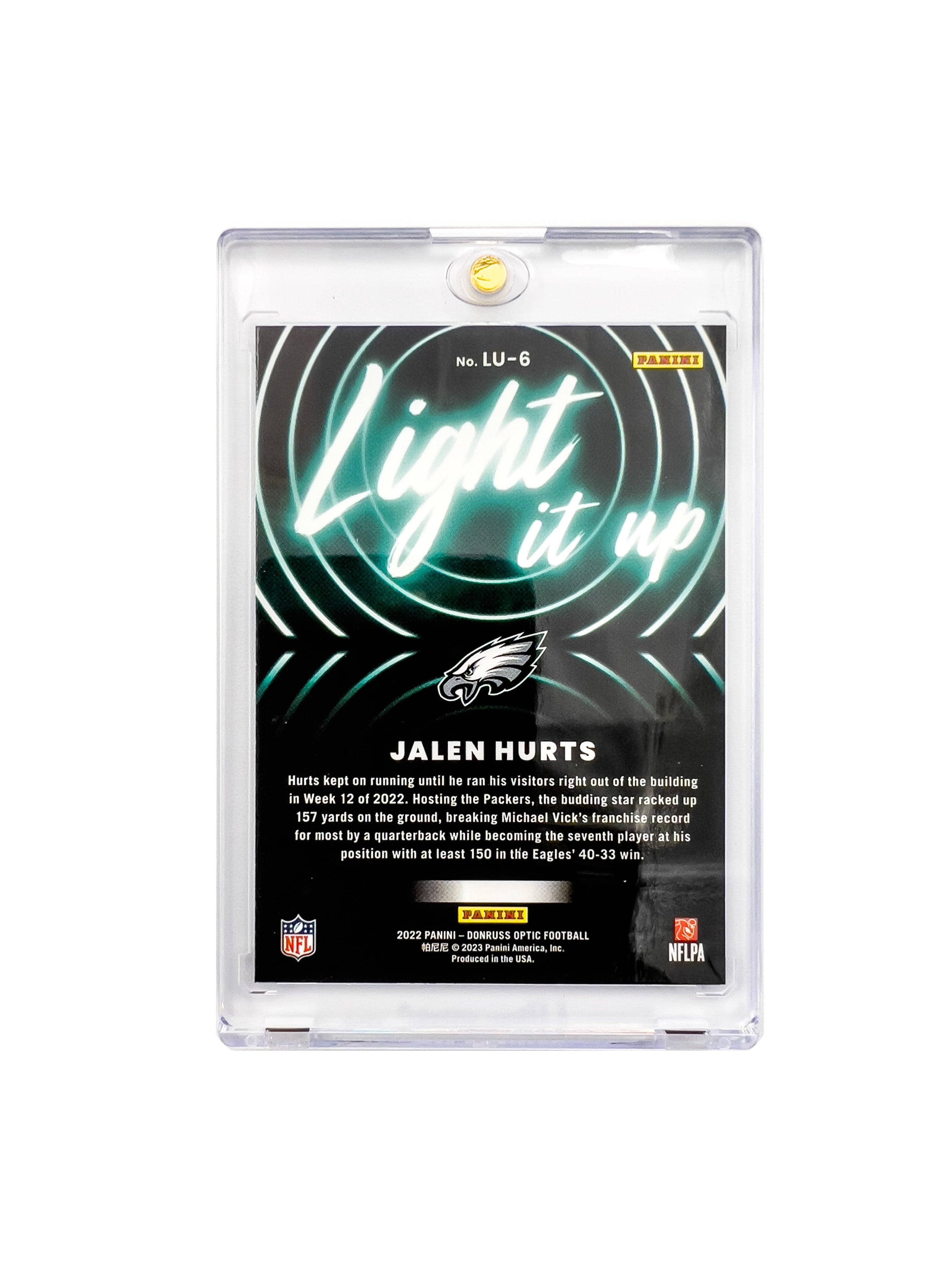 Jalen Hurts Philadelphia Eagles Panini NFL Optic 22 Light It Up Card