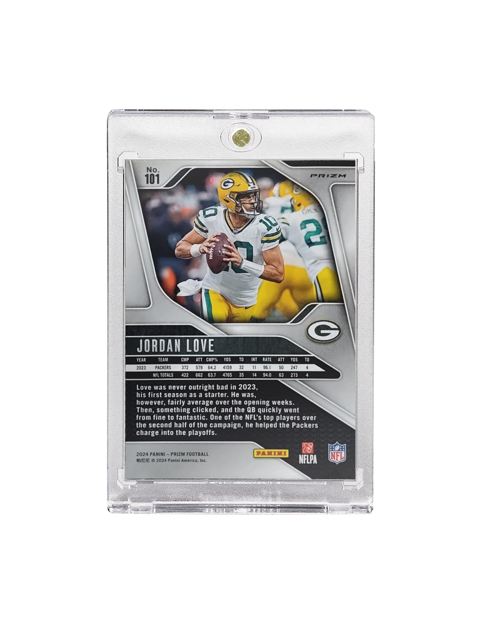 Jordan Love Green Bay Packers Panini NFL Prizm 24 Orange Lazer Card
