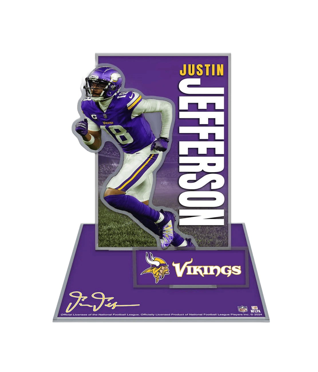 Justin Jefferson Minnesota Vikings Wincraft NFL Acrylic Player Display Stand Set