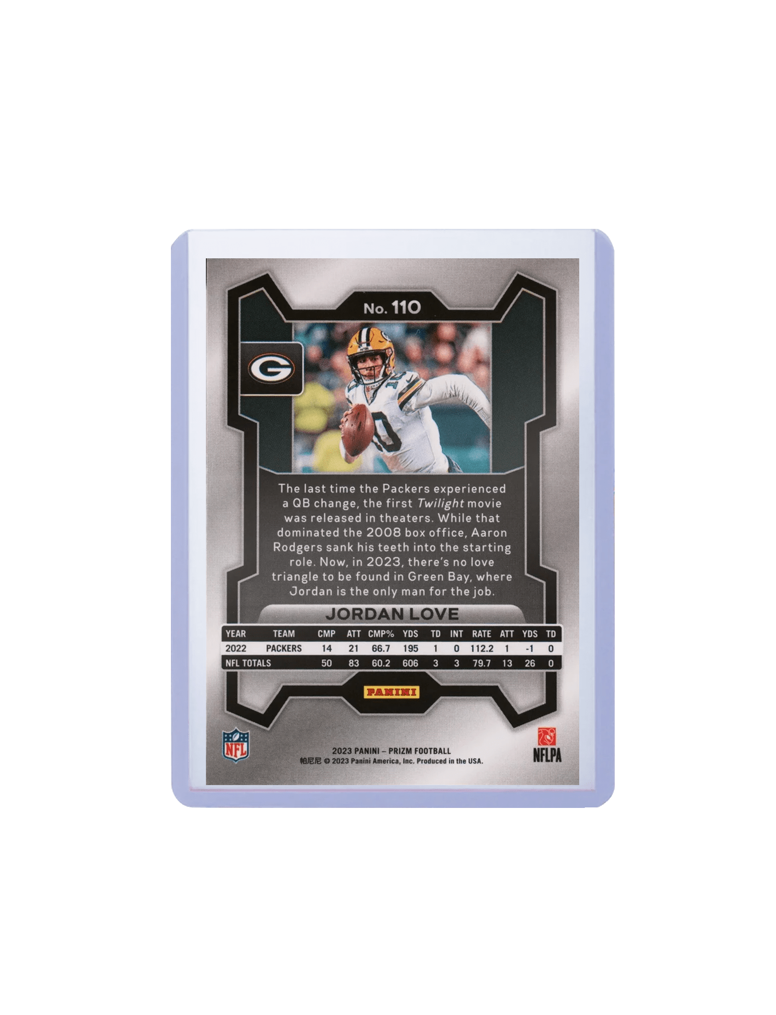 Jordan Love Green Bay Packers Panini NFL 23 Prizm Base Card