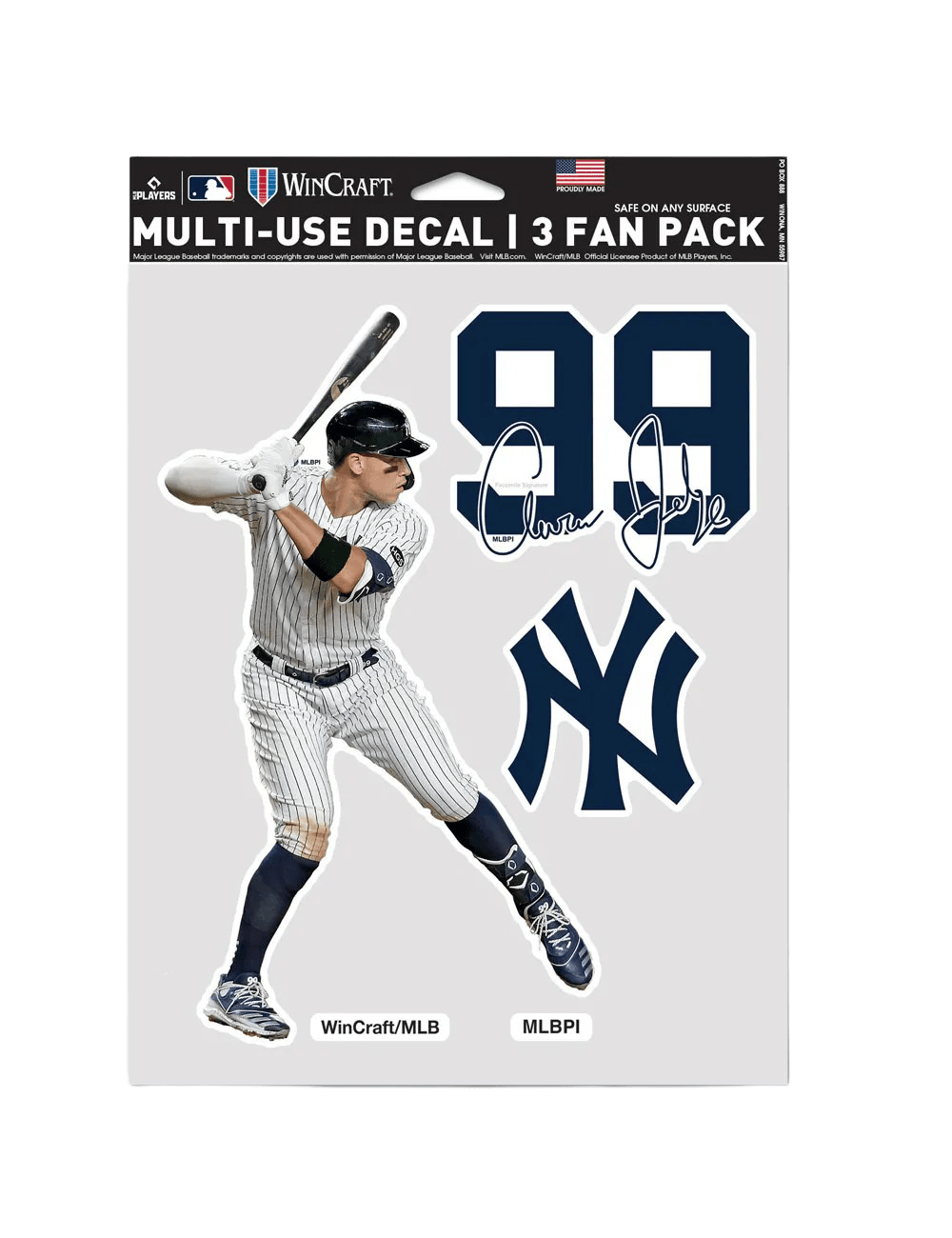 Aaron Judge New York Yankees Wincraft MLB 3 Piece 5” x 7” Decal Set