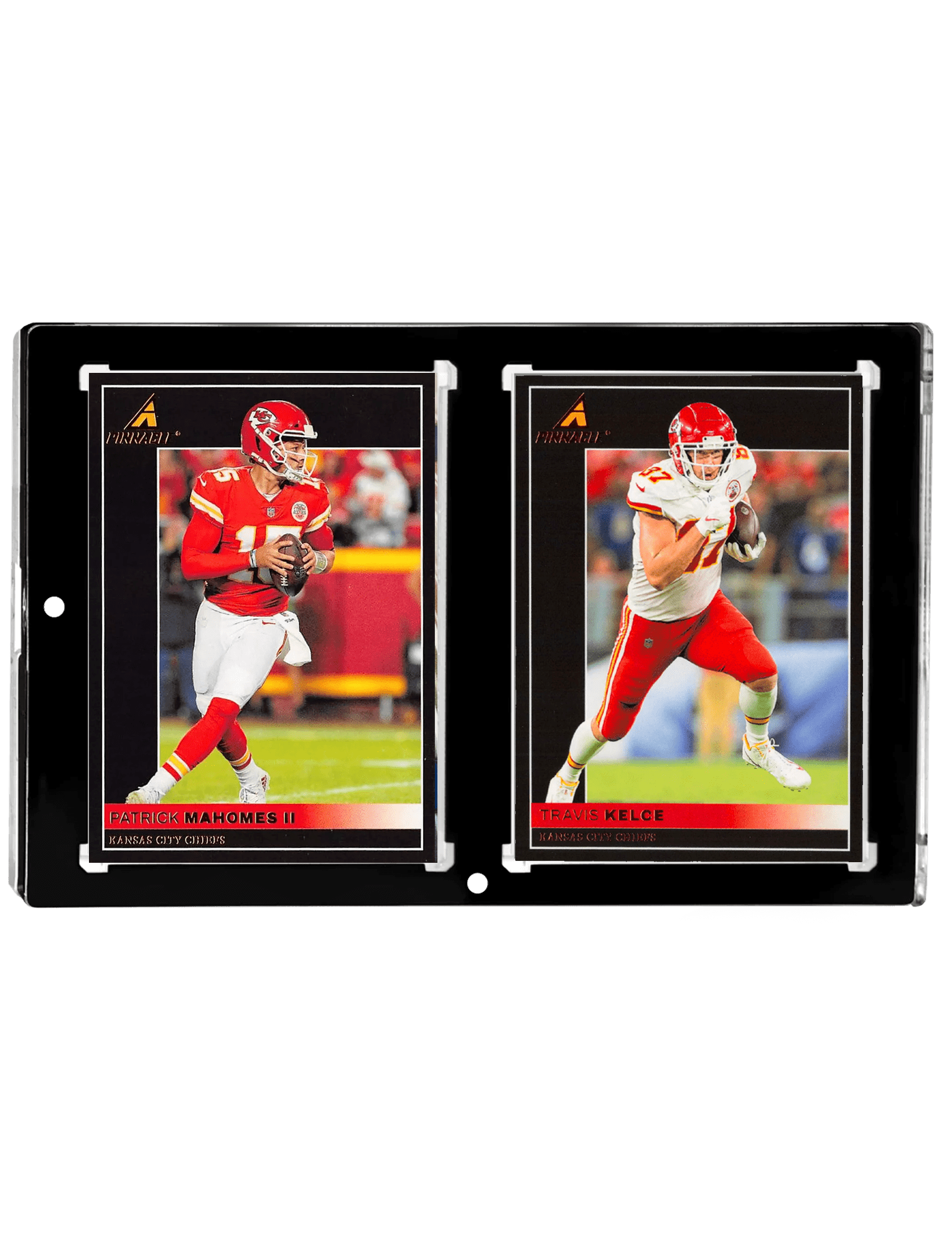 Patrick Mahomes/Travis Kelce Kansas City Chiefs Panini NFL Pinnacle 2 Card Display Set