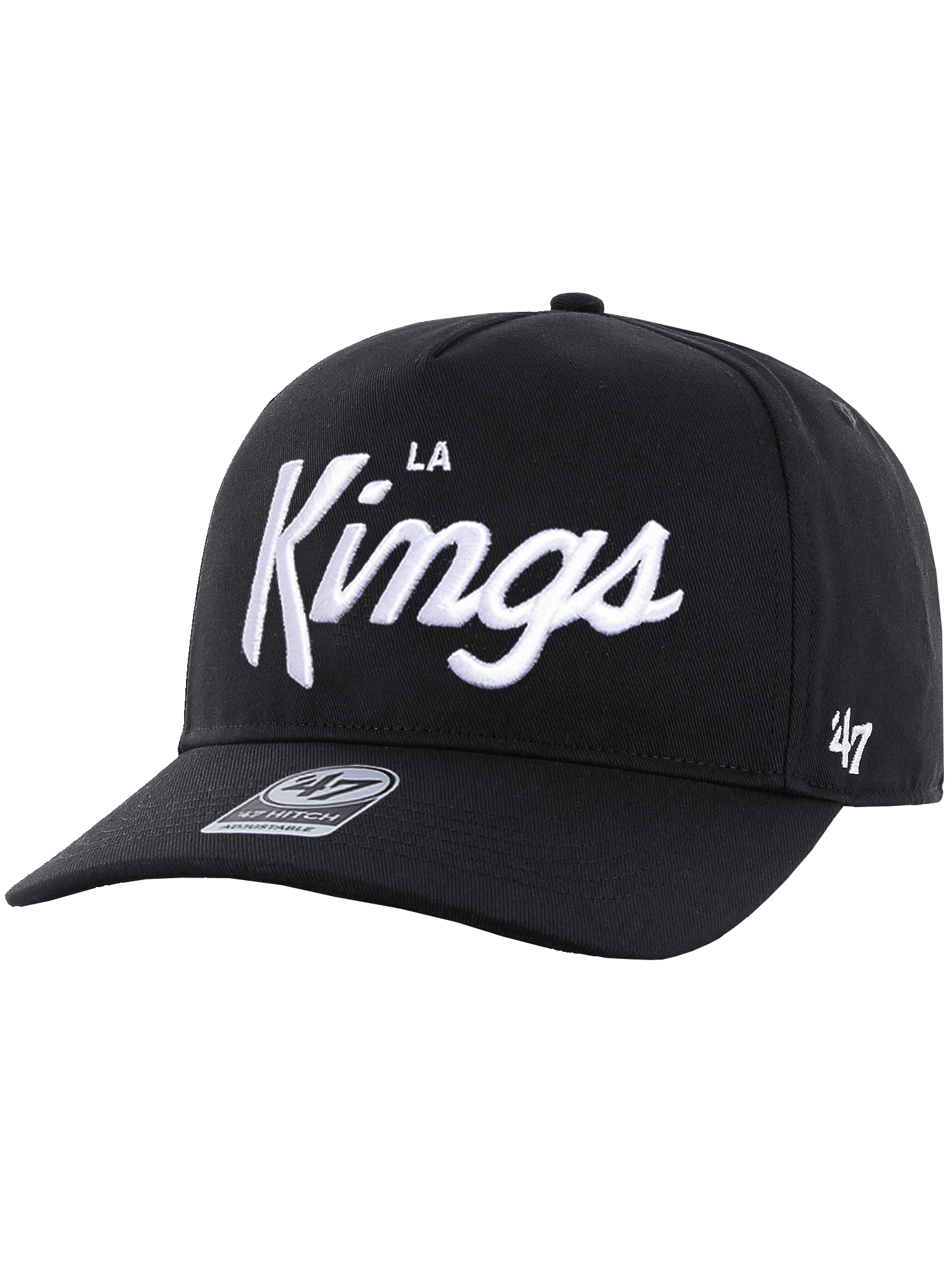 Los Angeles Kings '47 NHL Attitude Script Hitch Pre-Curved Snapback Hat - Black