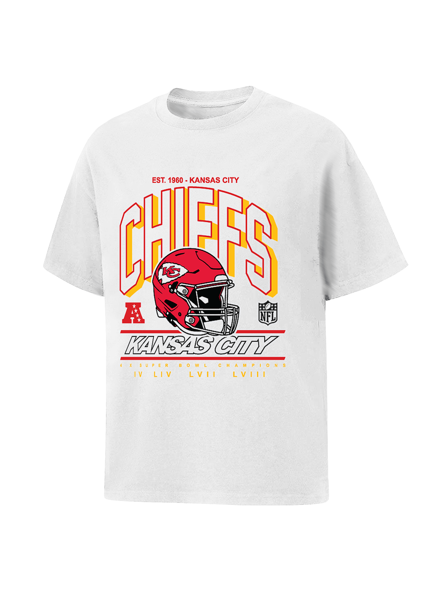 Kansas City Chiefs Majestic NFL SB Helmet Arch Vintage T-Shirt - White