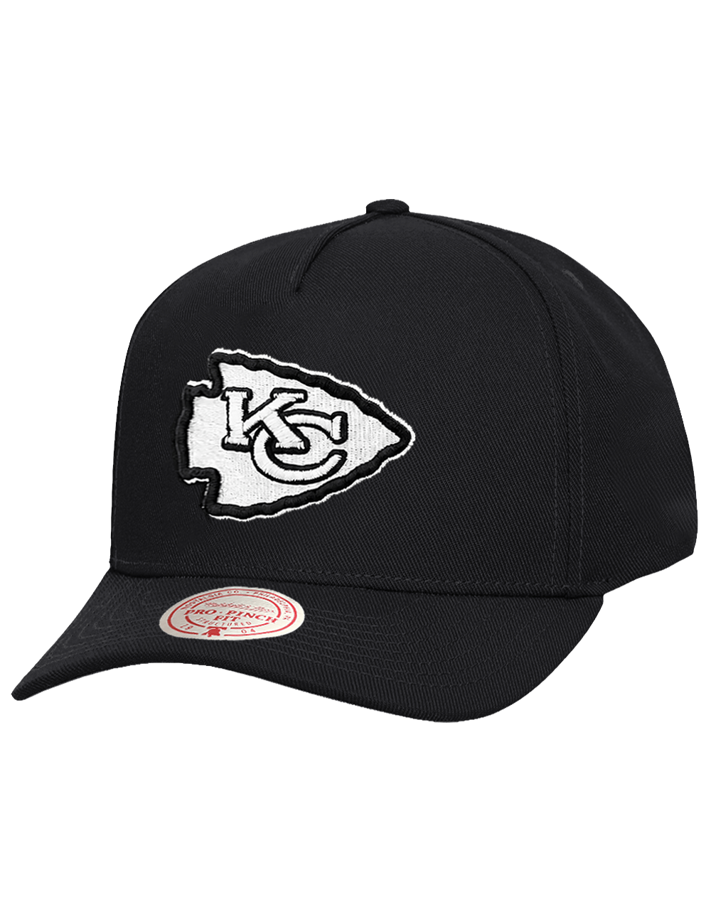 Kansas City Chiefs Mitchell & Ness NFL Monochrome Pro Pinch Snapback Hat - Black