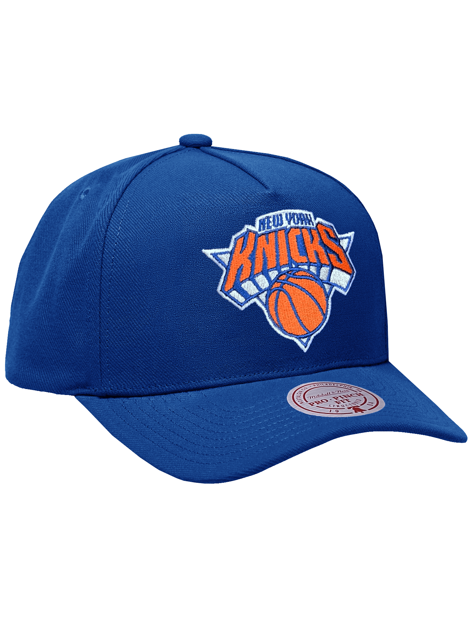 New York Knicks Mitchell & Ness NBA HWC Pro Pinch Snapback Hat - Blue