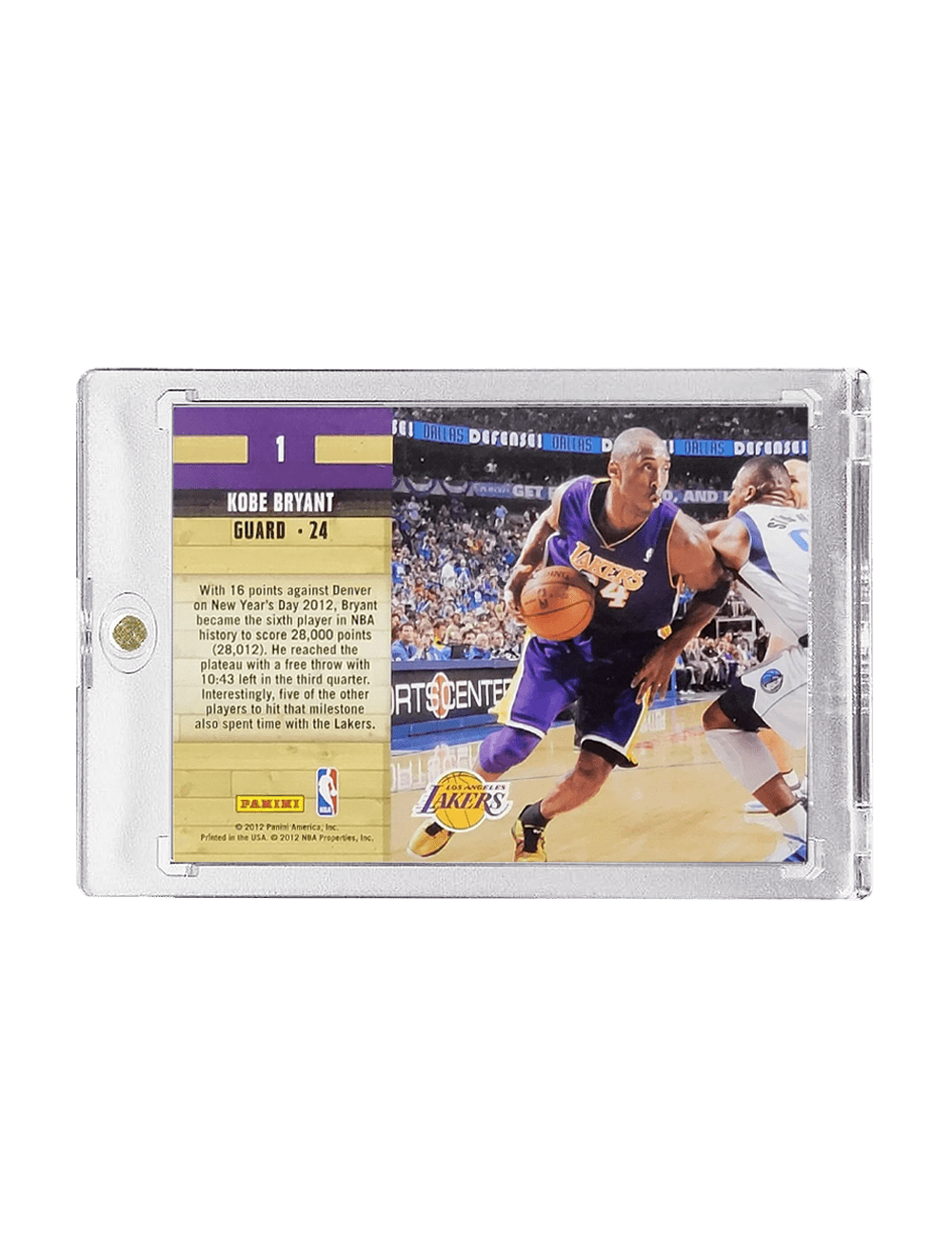 Kobe Bryant Los Angeles Lakers Panini NBA 11-12 Hoops Courtside Card