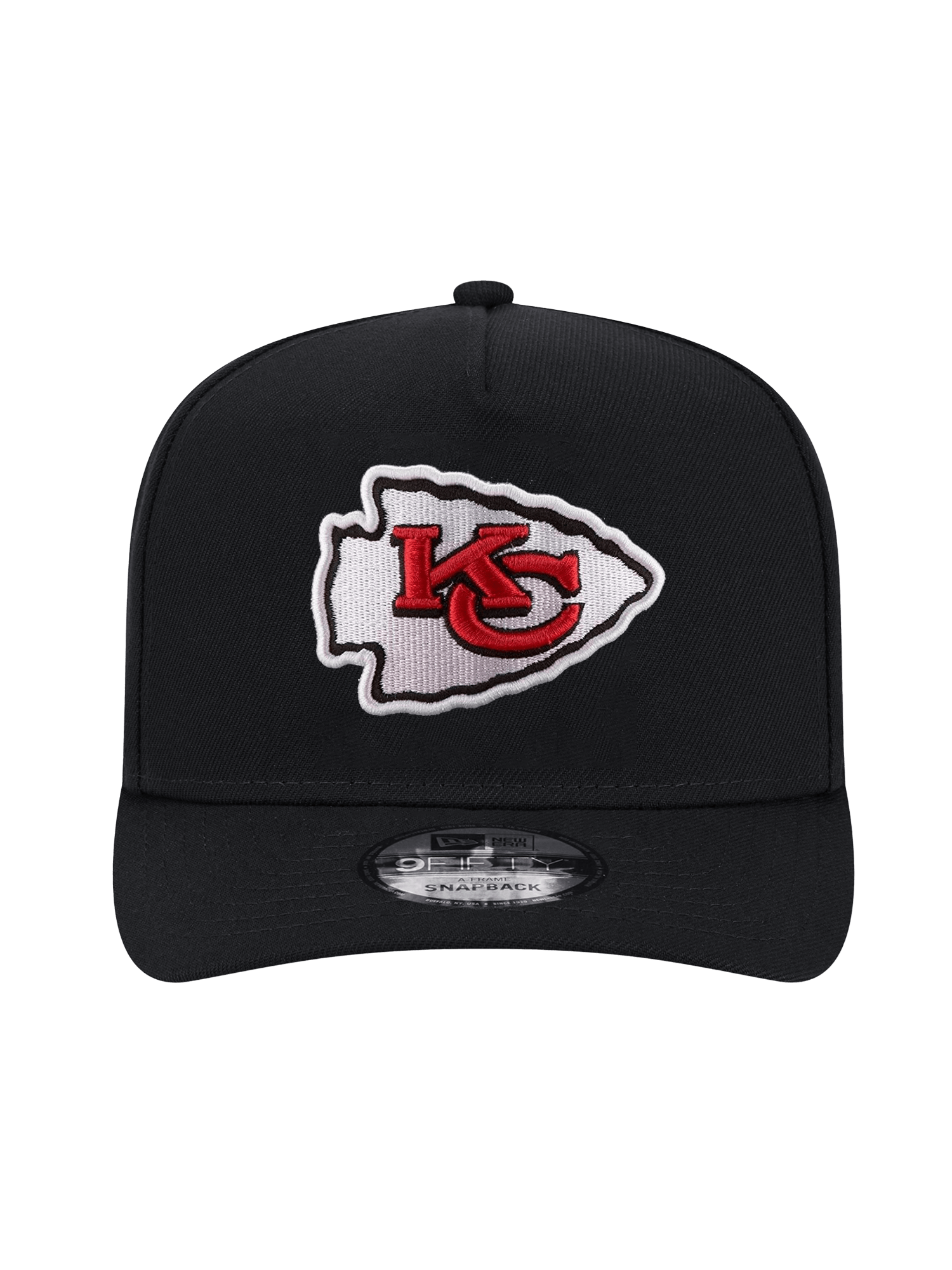 Kansas City Chiefs New Era NFL Team 9FIFTY A-Frame Pre-Curved Snapback Hat - Black