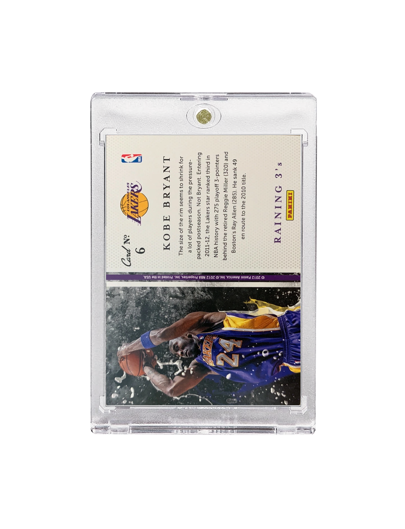 Kobe Bryant Los Angeles Lakers Panini NBA Past Present Raining 3's Card