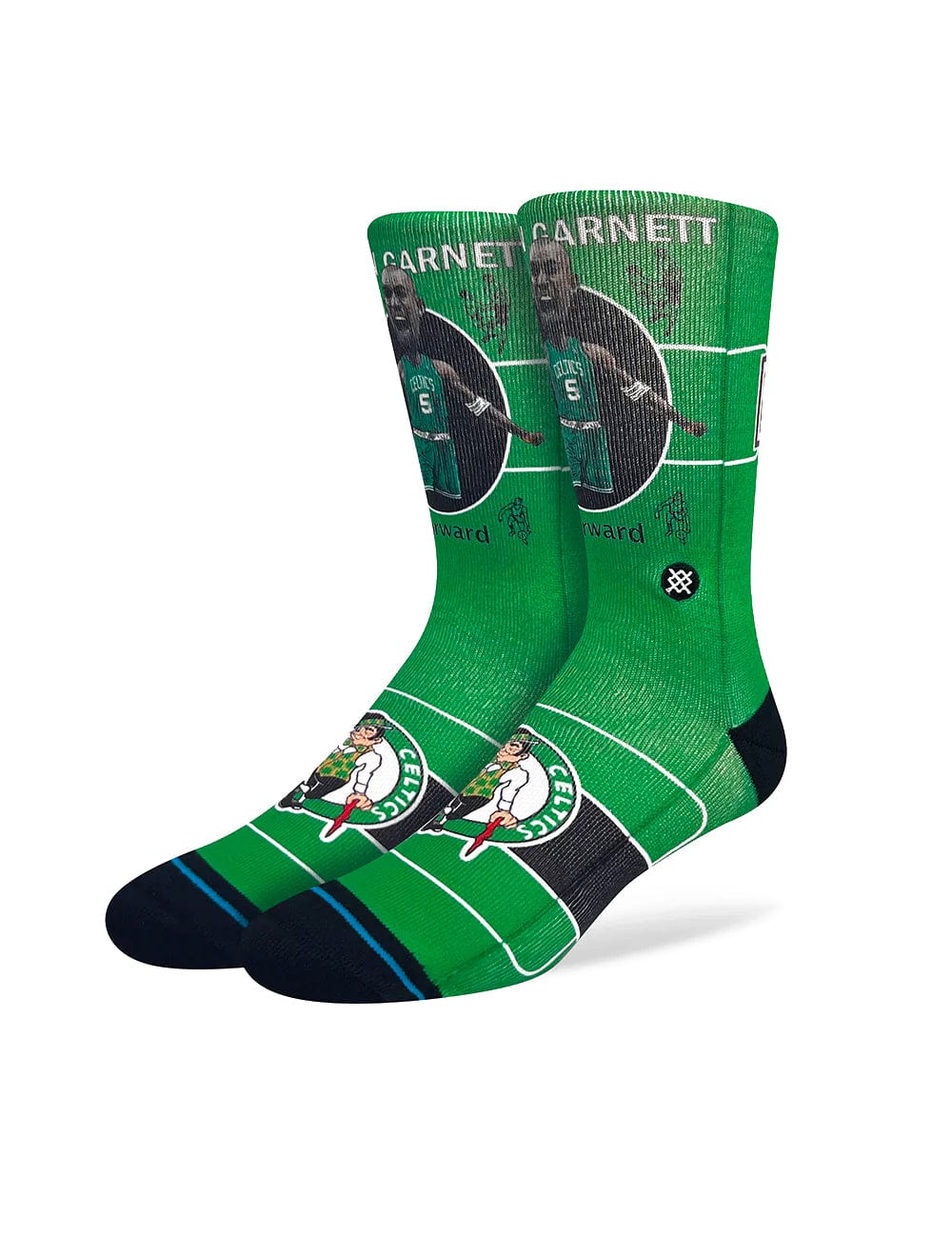 Kevin Garnett Boston Celtics Stance NBA Retro Big Head Crew Socks