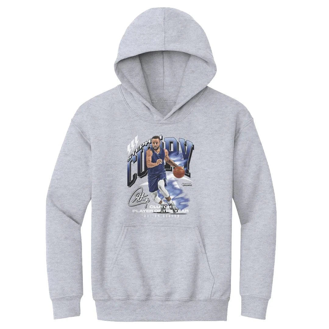 Youths Steph Curry Golden State Warriors 500 Level NBA Clutch Hoodie Jumper - Grey
