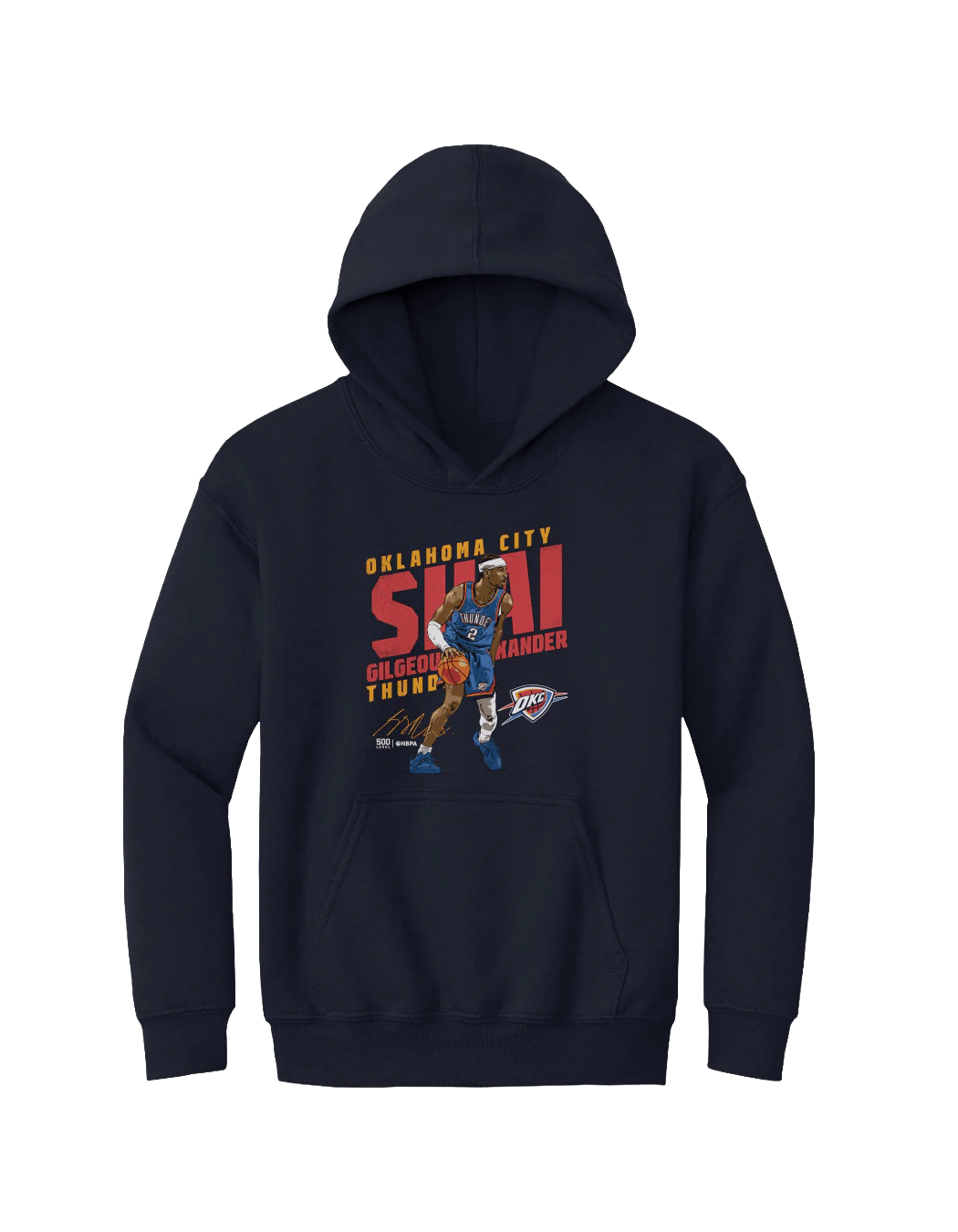 Youths Shai Gilgeous-Alexander Oklahoma City Thunder 500 Level NBA Slant Hoodie Jumper - Navy