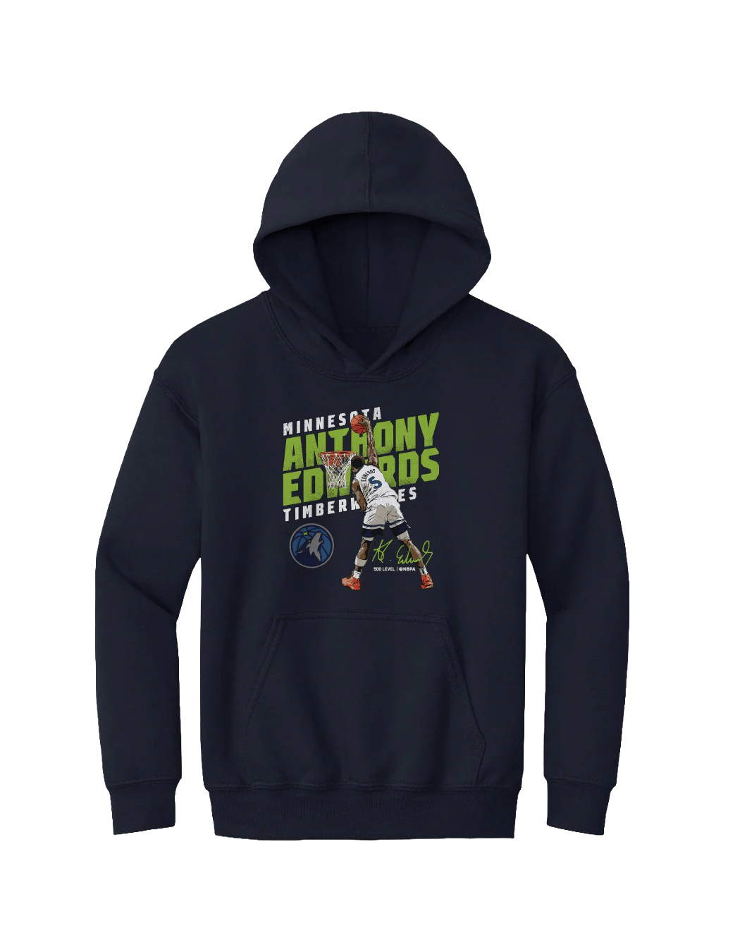 Youths Anthony Edwards Minnesota Timberwolves 500 Level NBA Drive Hoodie Jumper - Navy