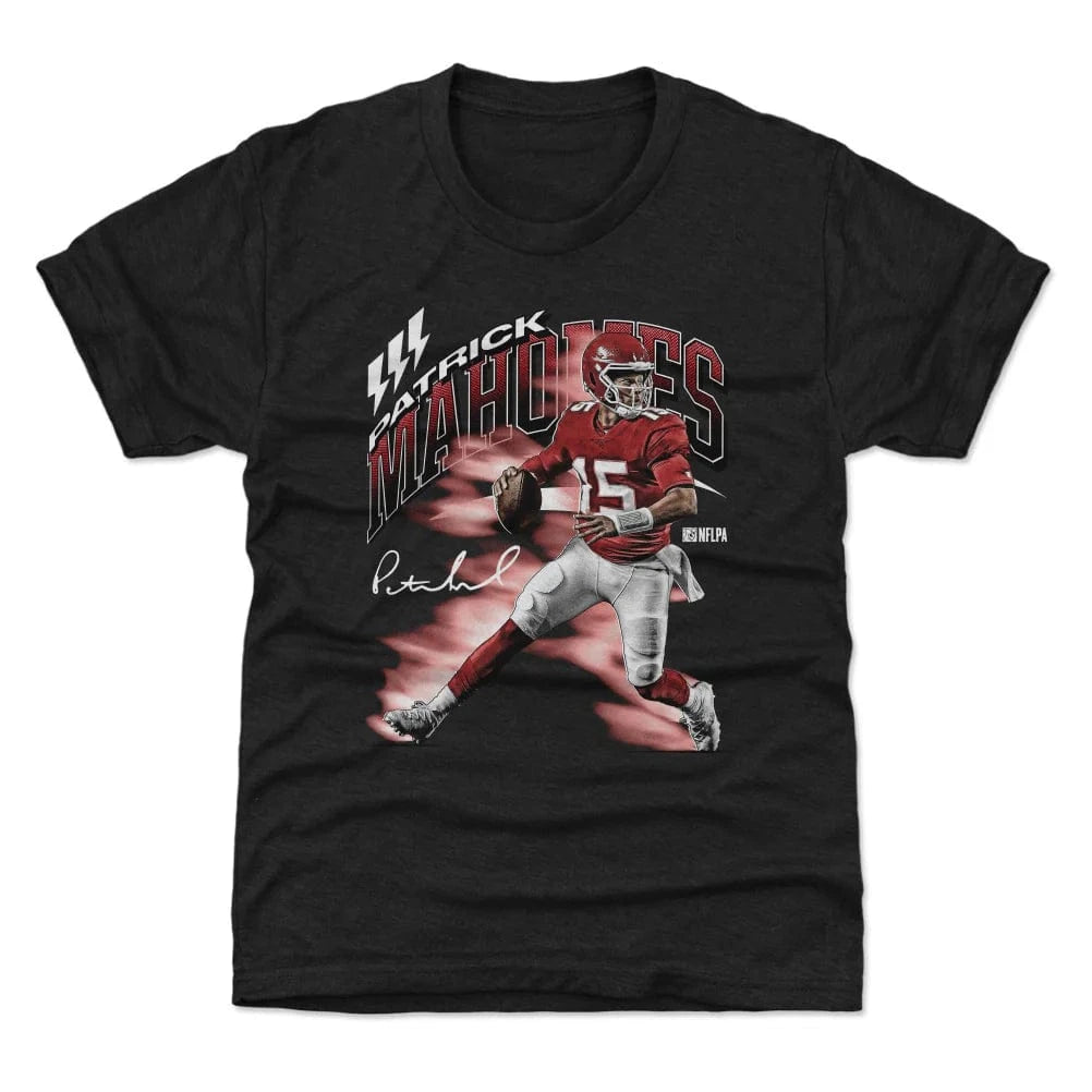 Youths Patrick Mahomes Kansas City Chiefs 500 Level NFL Retro Wave T-Shirt - Tri Black