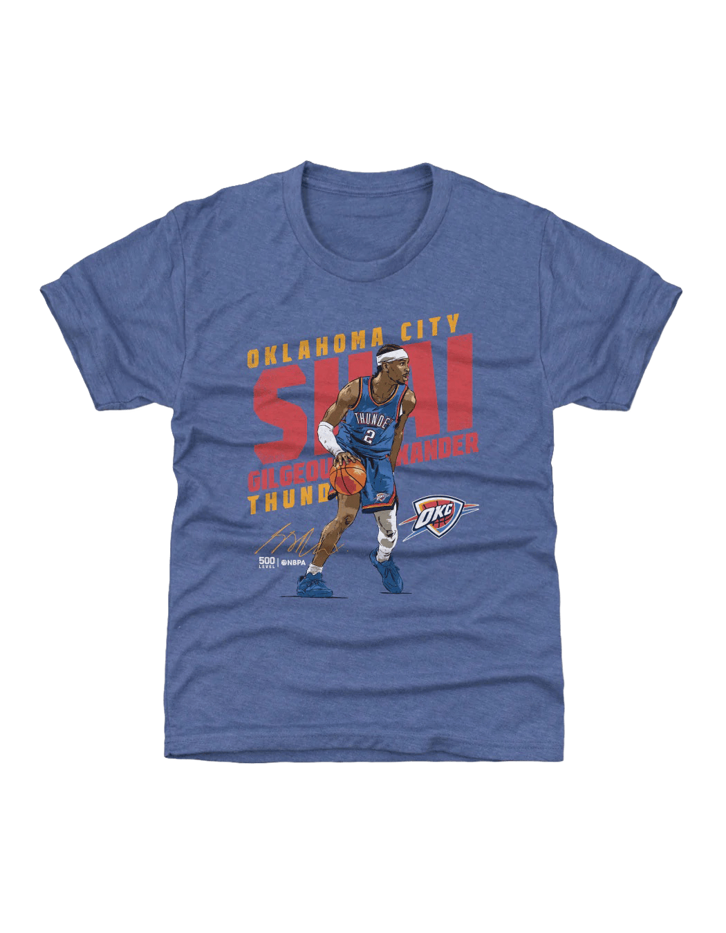 Youths Shai Gilgeous-Alexander Oklahoma City Thunder 500 Level NBA Slant T-Shirt - Tri Blue