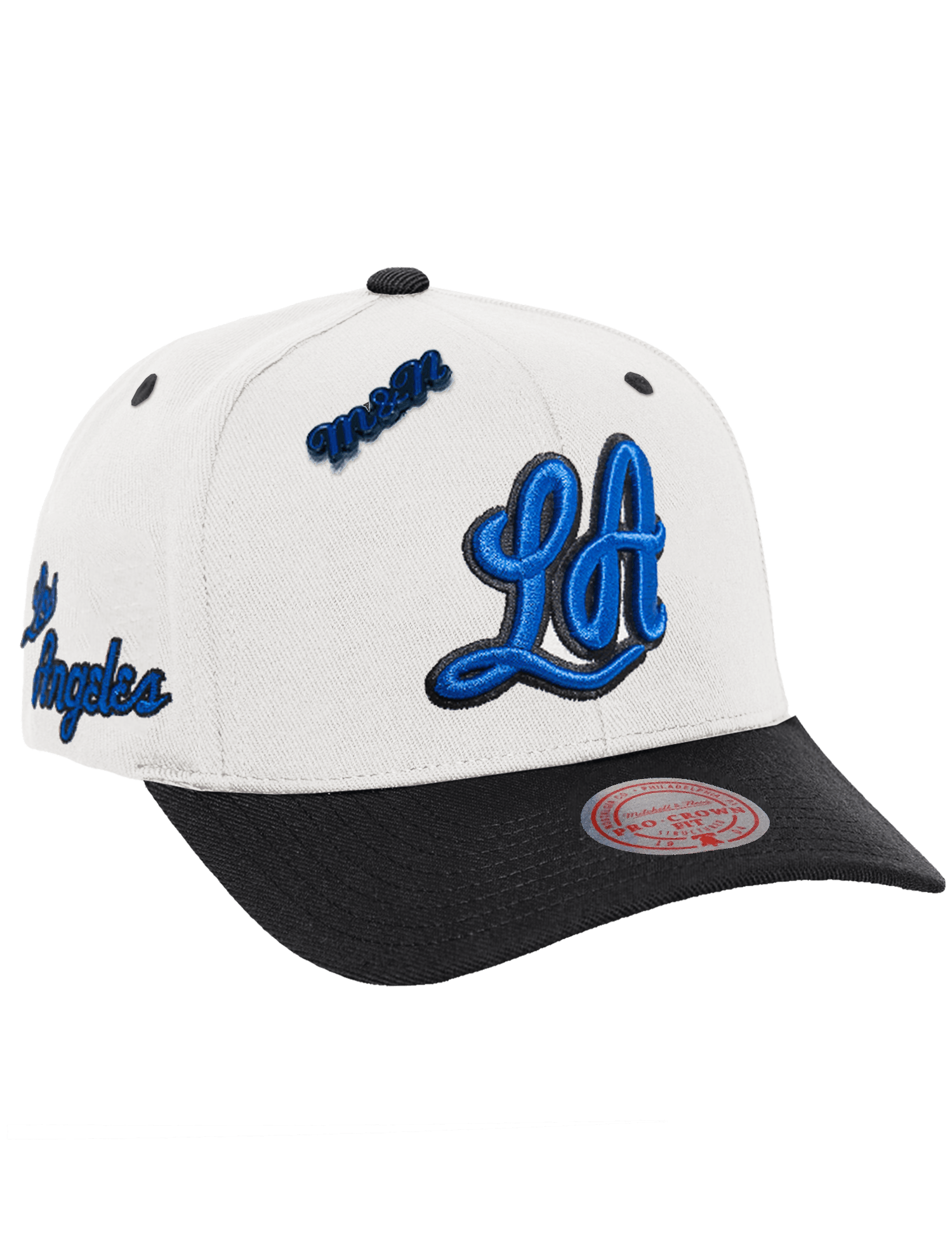 Los Angeles Lakers Mitchell & Ness NBA Launch Pro Crown Snapback Hat - Off White
