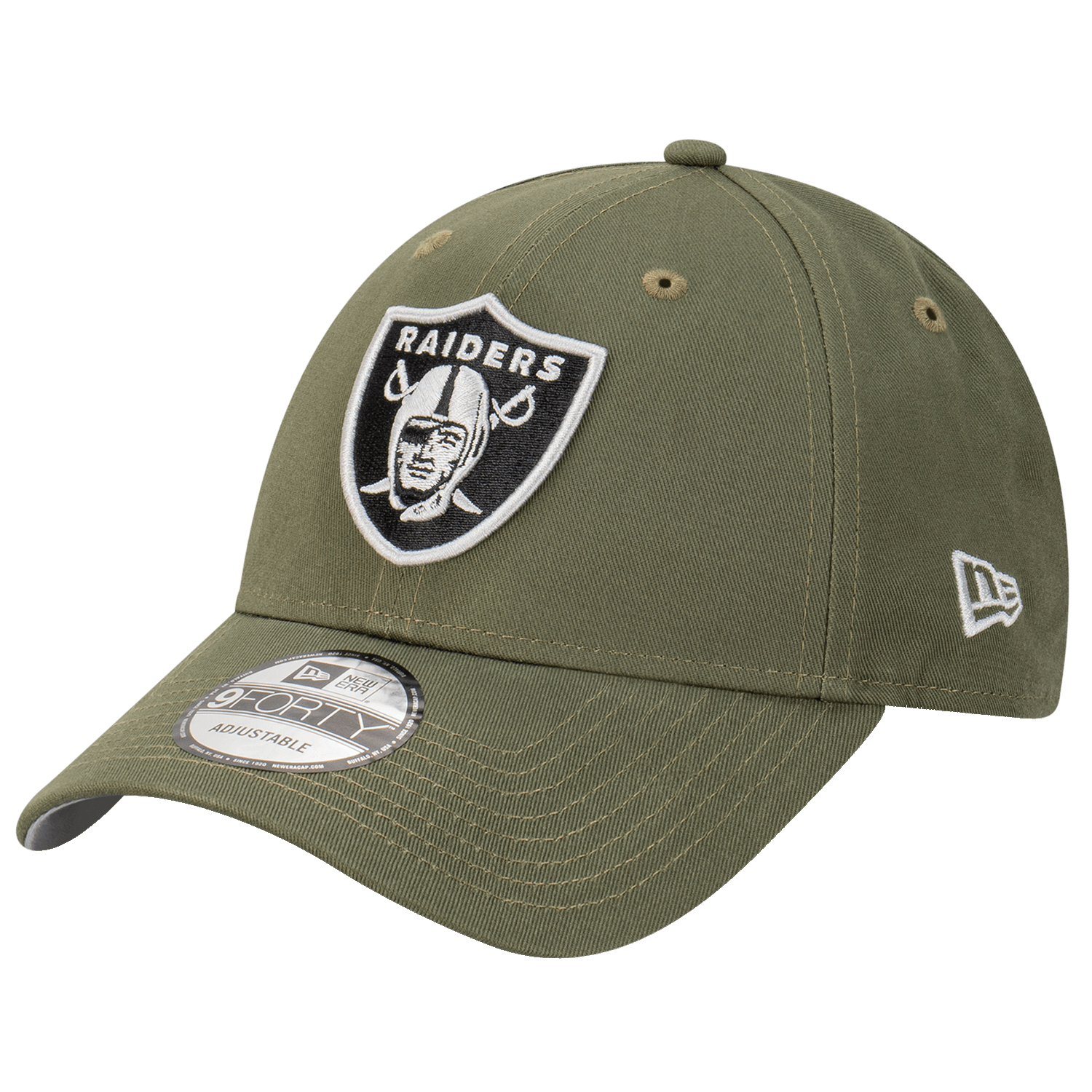 Las Vegas Raiders New Era NFL Tonal Logo 9FORTY Strapback Hat - Olive
