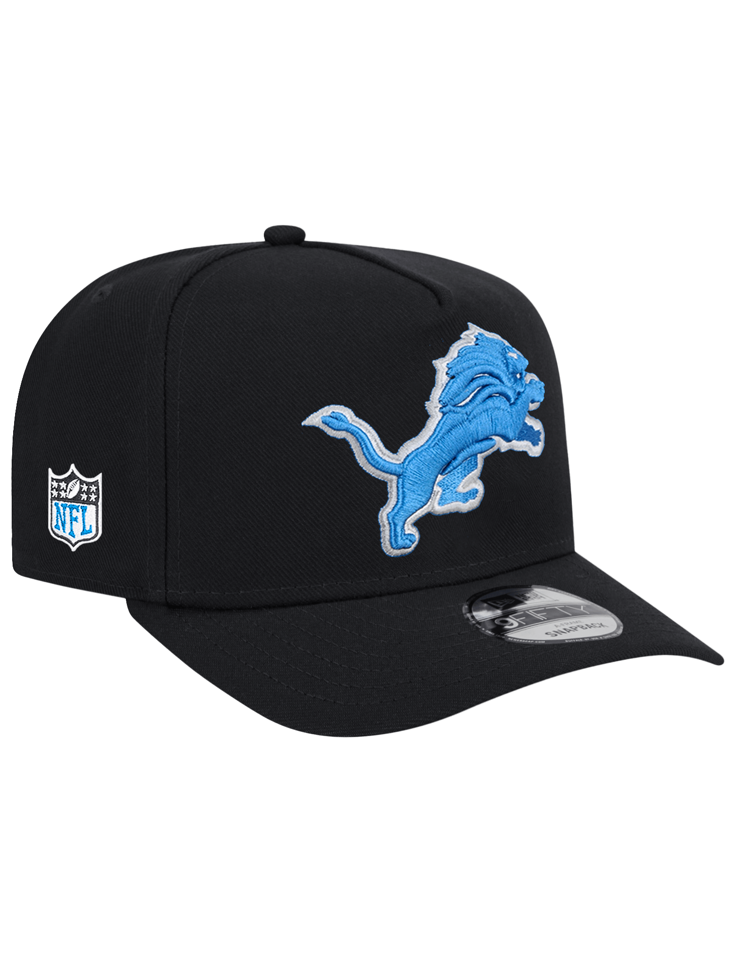 Detroit Lions New Era NFL Team 9FIFTY A-Frame Pre-Curved Snapback Hat - Black