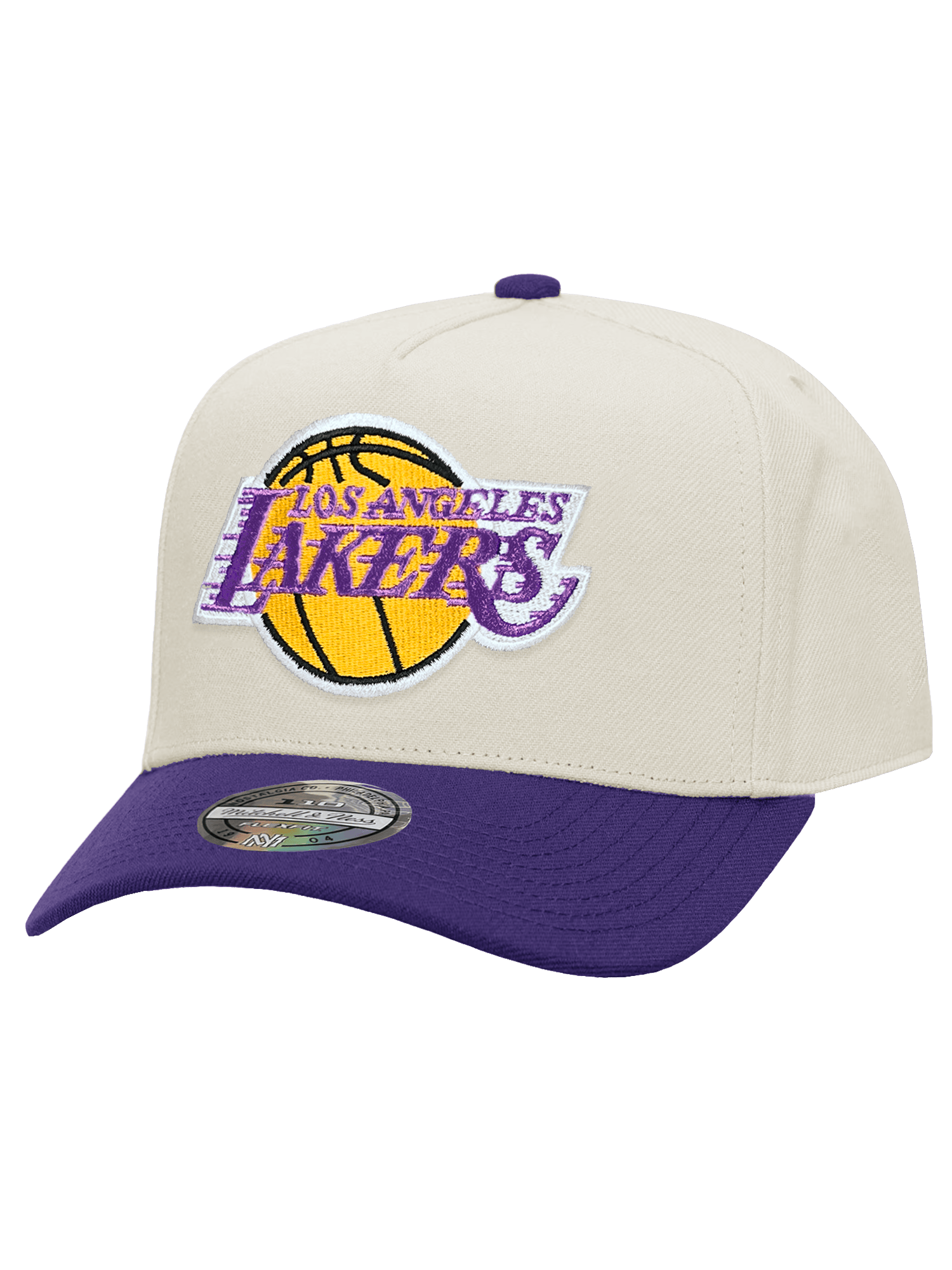 Los Angeles Lakers Mitchell & Ness NBA Team Flex-Snap Snapback Hat - Off White
