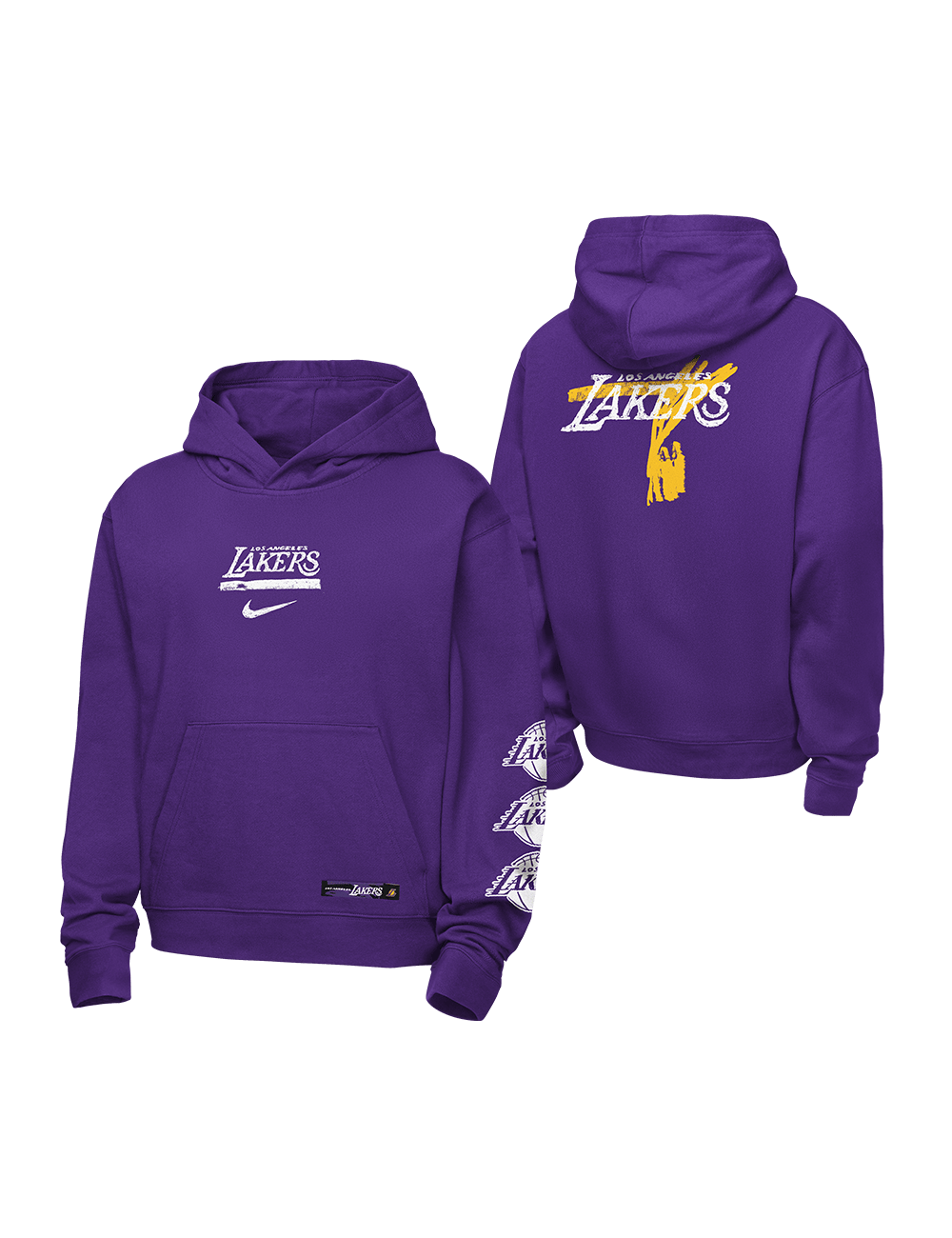 Youths Los Angeles Lakers Nike NBA Prime Courtside Hoodie Jumper - Purple