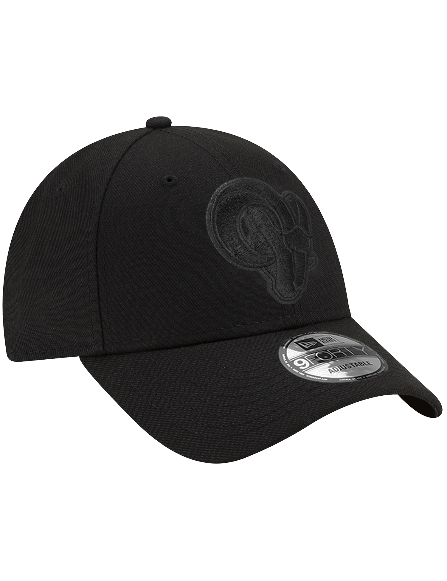 Los Angeles Rams New Era NFL Black On Black 9FORTY Snapback Hat