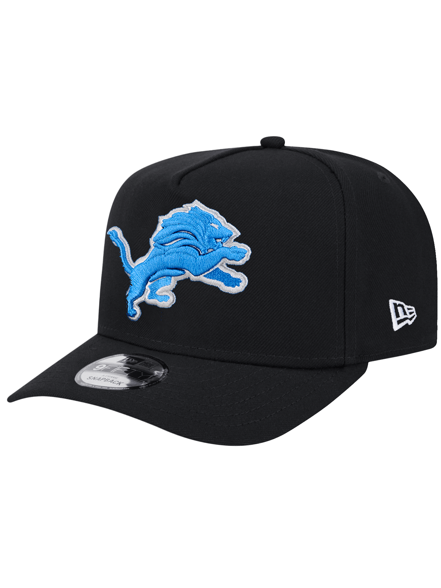 Detroit Lions New Era NFL Team 9FIFTY A-Frame Pre-Curved Snapback Hat - Black