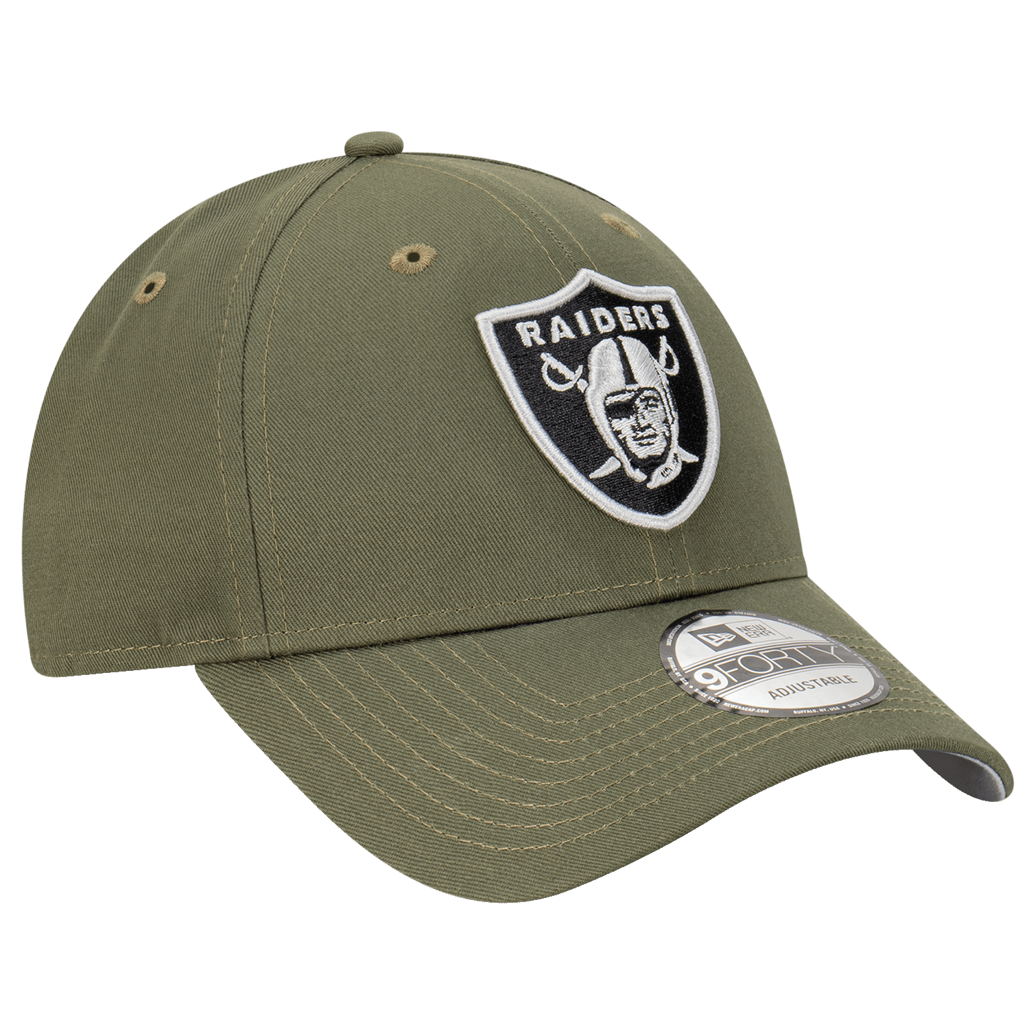 Las Vegas Raiders New Era NFL Tonal Logo 9FORTY Strapback Hat - Olive
